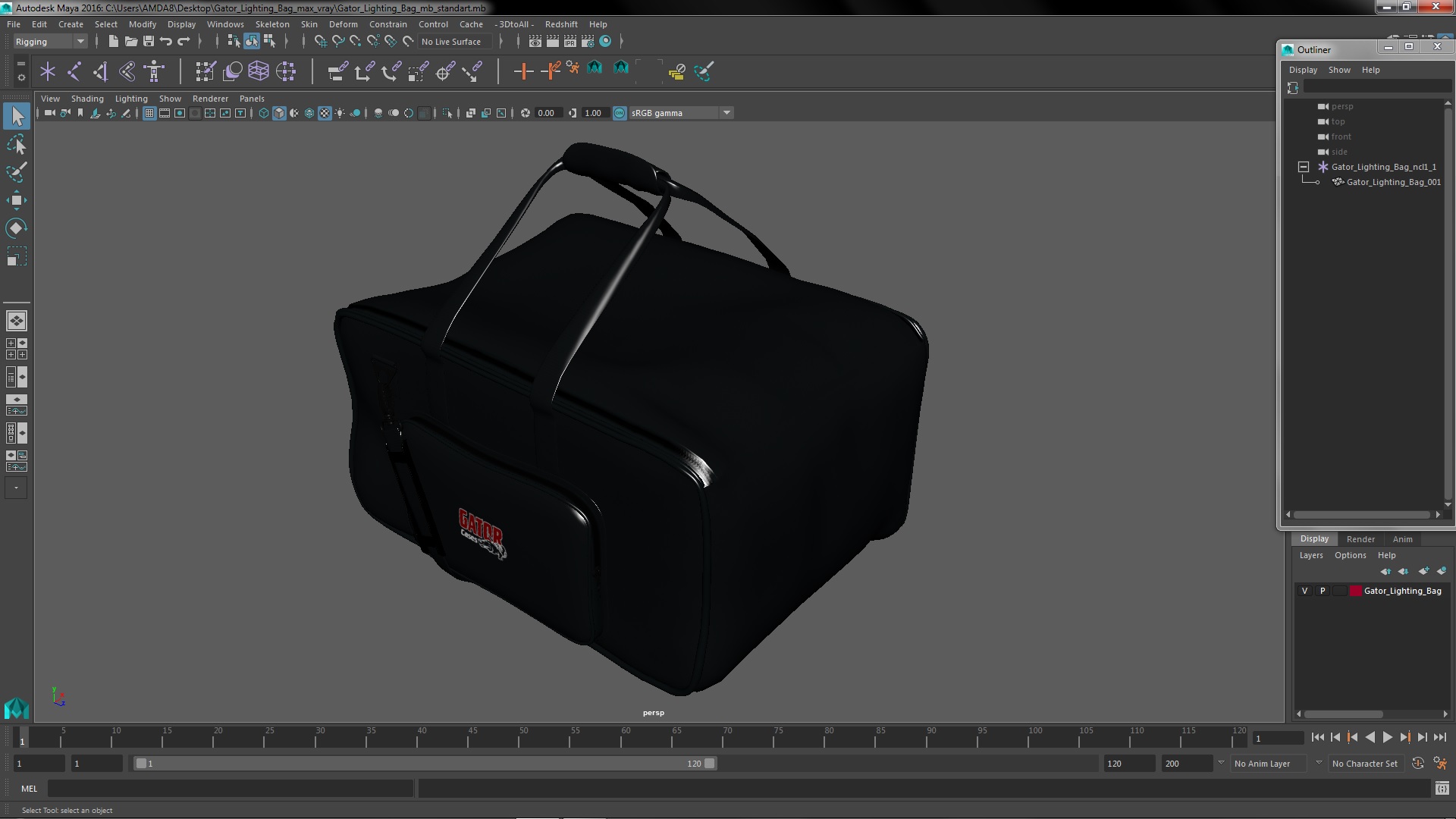 3D Gator Lighting Bag model