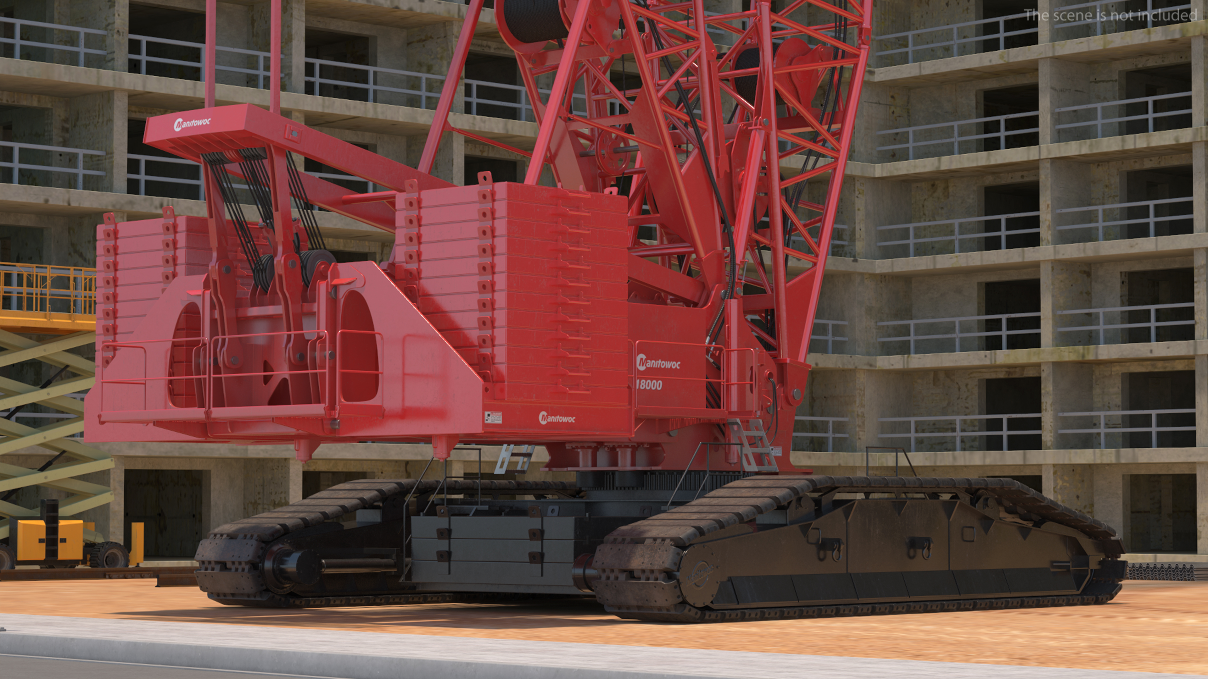 3D Manitowoc 18000 Crawler Crane Red model