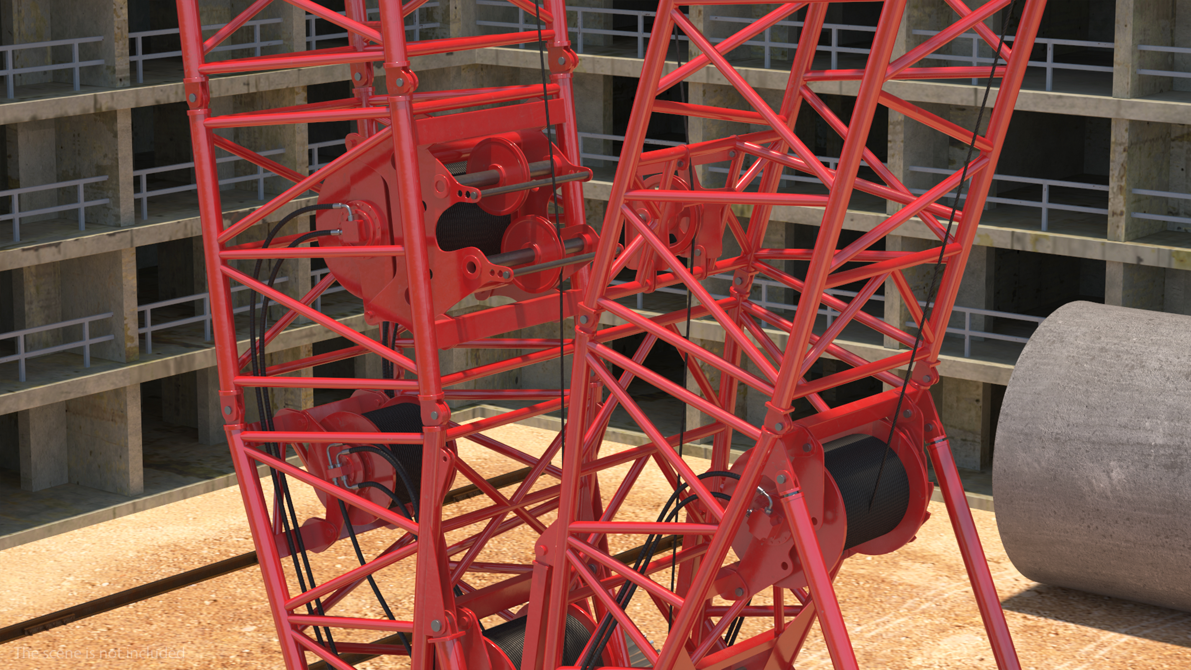 3D Manitowoc 18000 Crawler Crane Red model