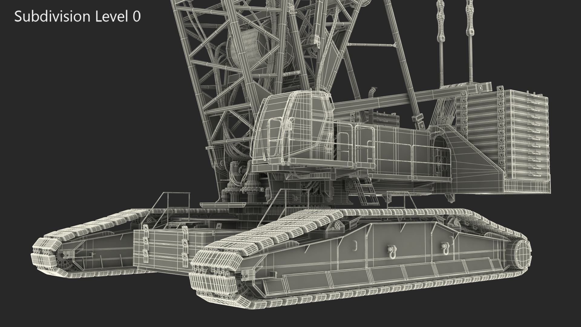 3D Manitowoc 18000 Crawler Crane Red model