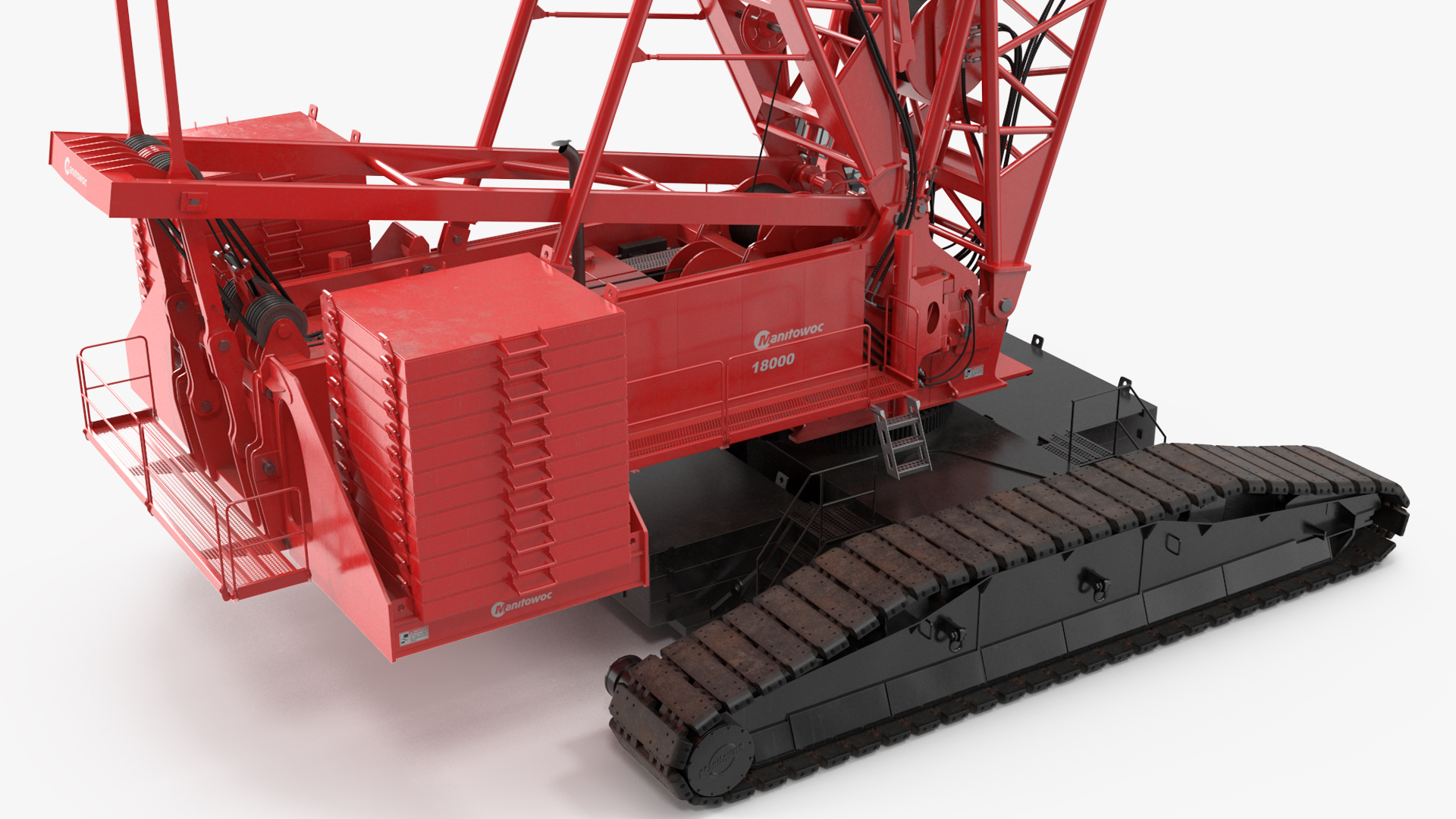 3D Manitowoc 18000 Crawler Crane Red model