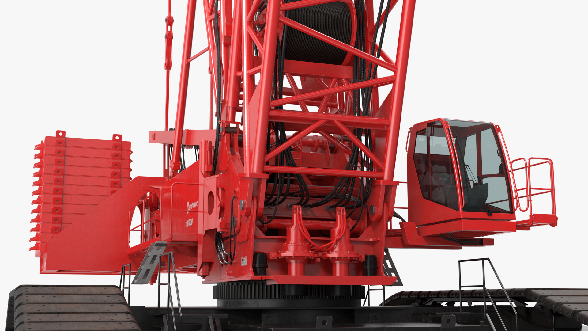 3D Manitowoc 18000 Crawler Crane Red model