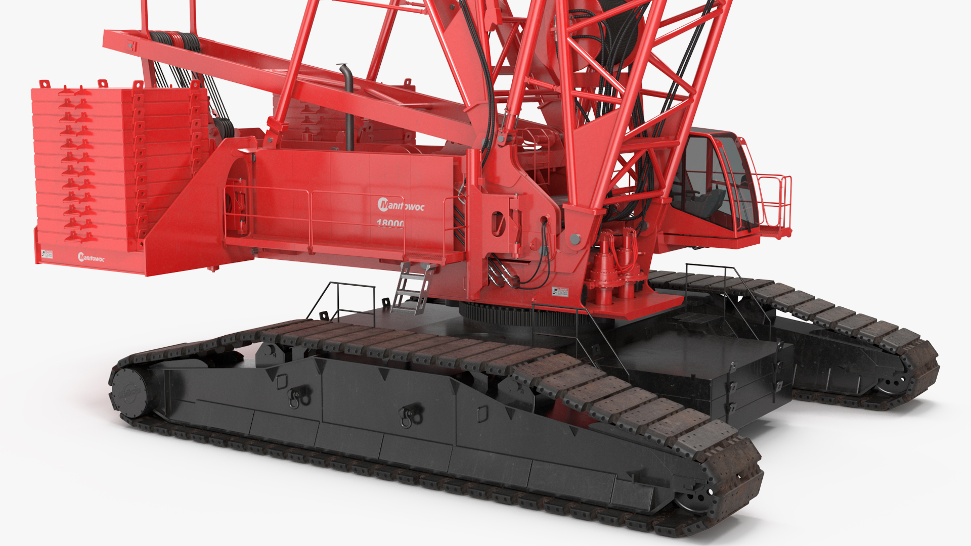 3D Manitowoc 18000 Crawler Crane Red model