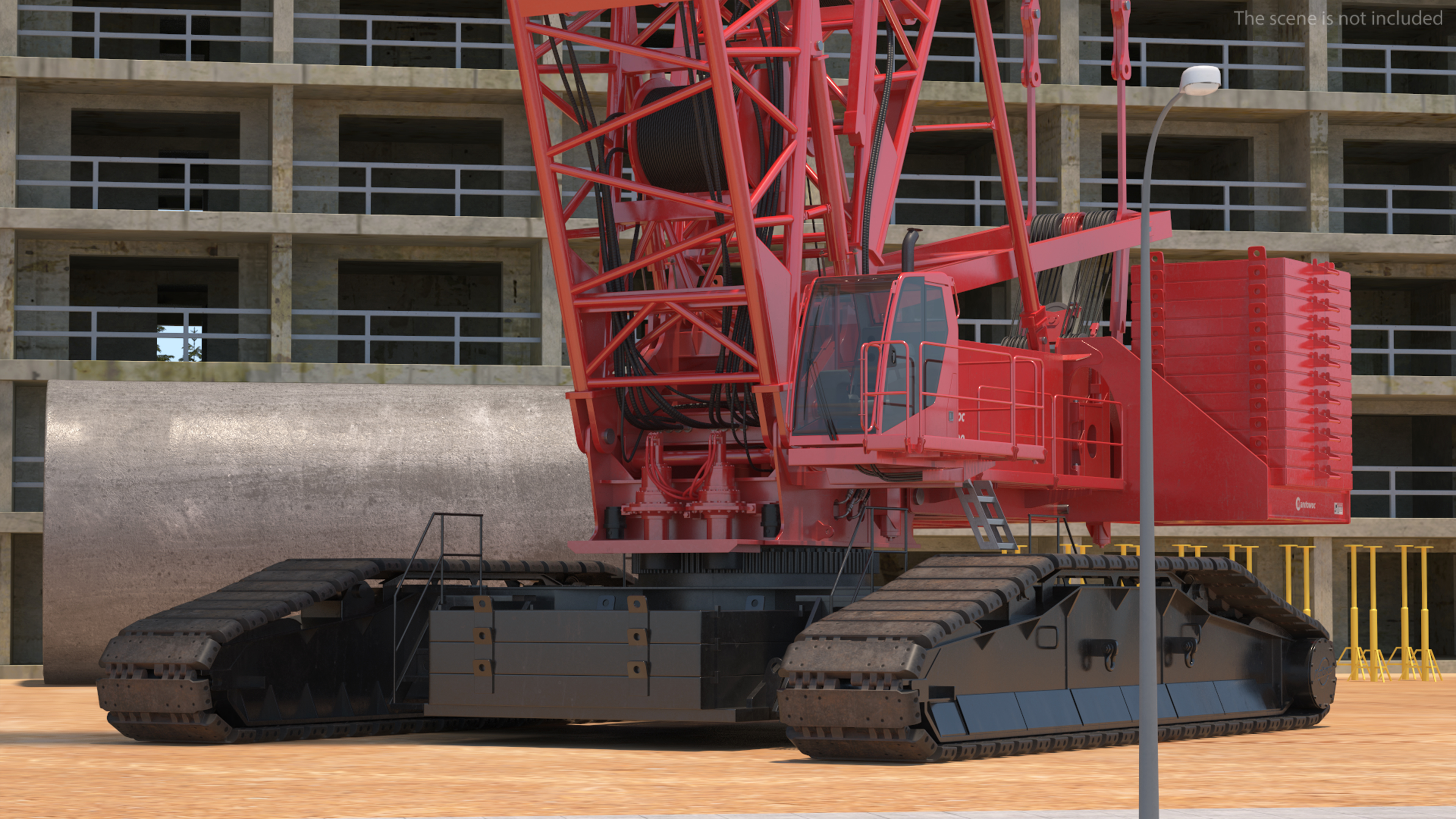 3D Manitowoc 18000 Crawler Crane Red model