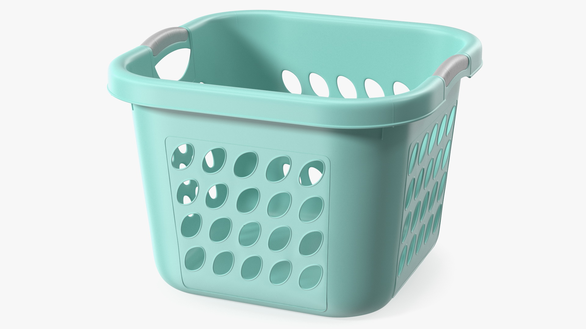 Plastic Laundry Basket Square Blue 3D model