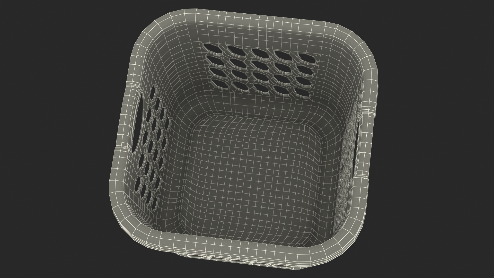 Plastic Laundry Basket Square Blue 3D model