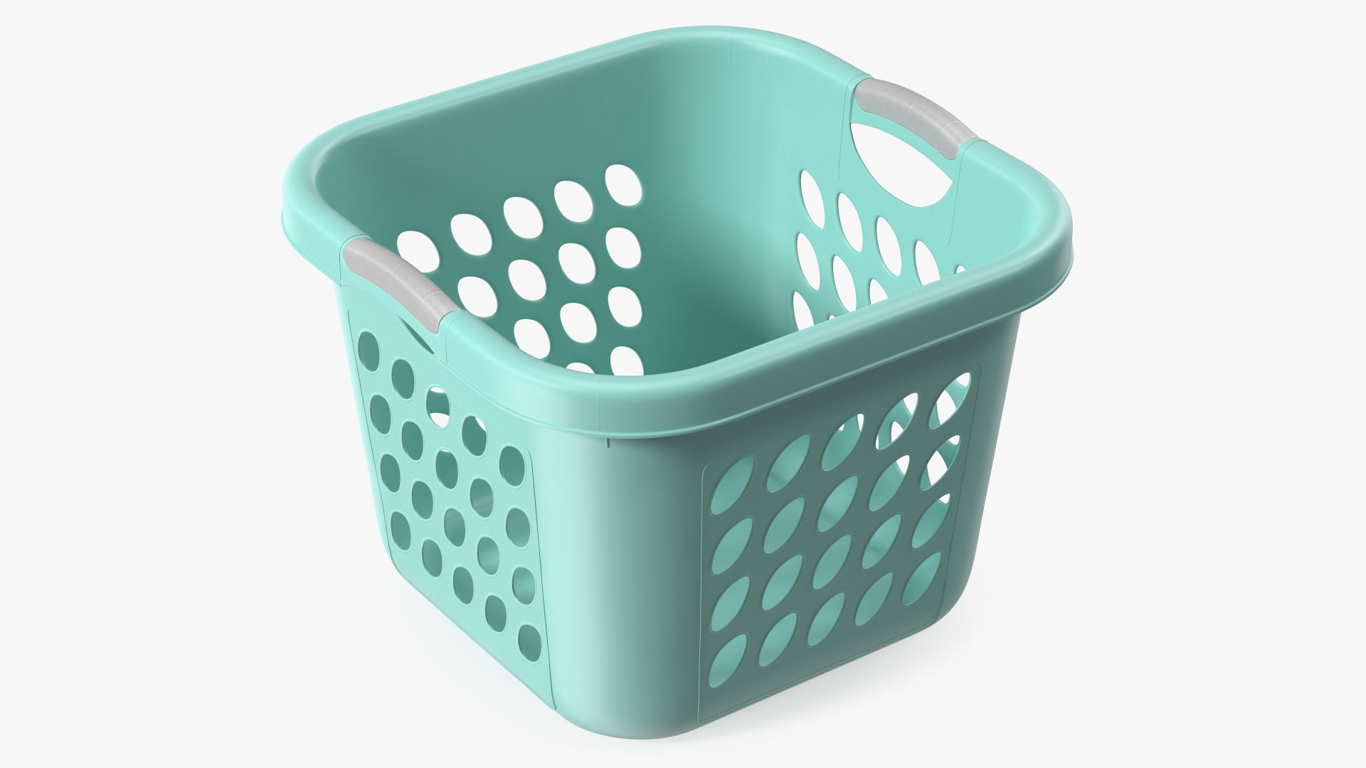 Plastic Laundry Basket Square Blue 3D model