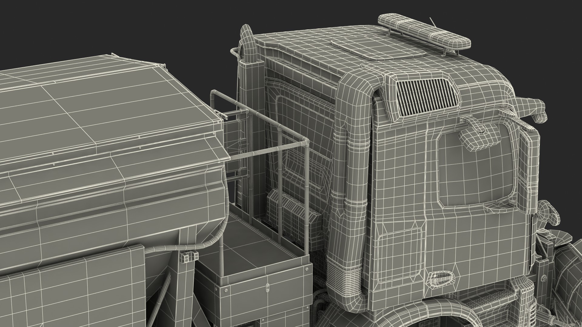 3D Mercedes 8x6 Arocs Gritter Truck Simple Interior model