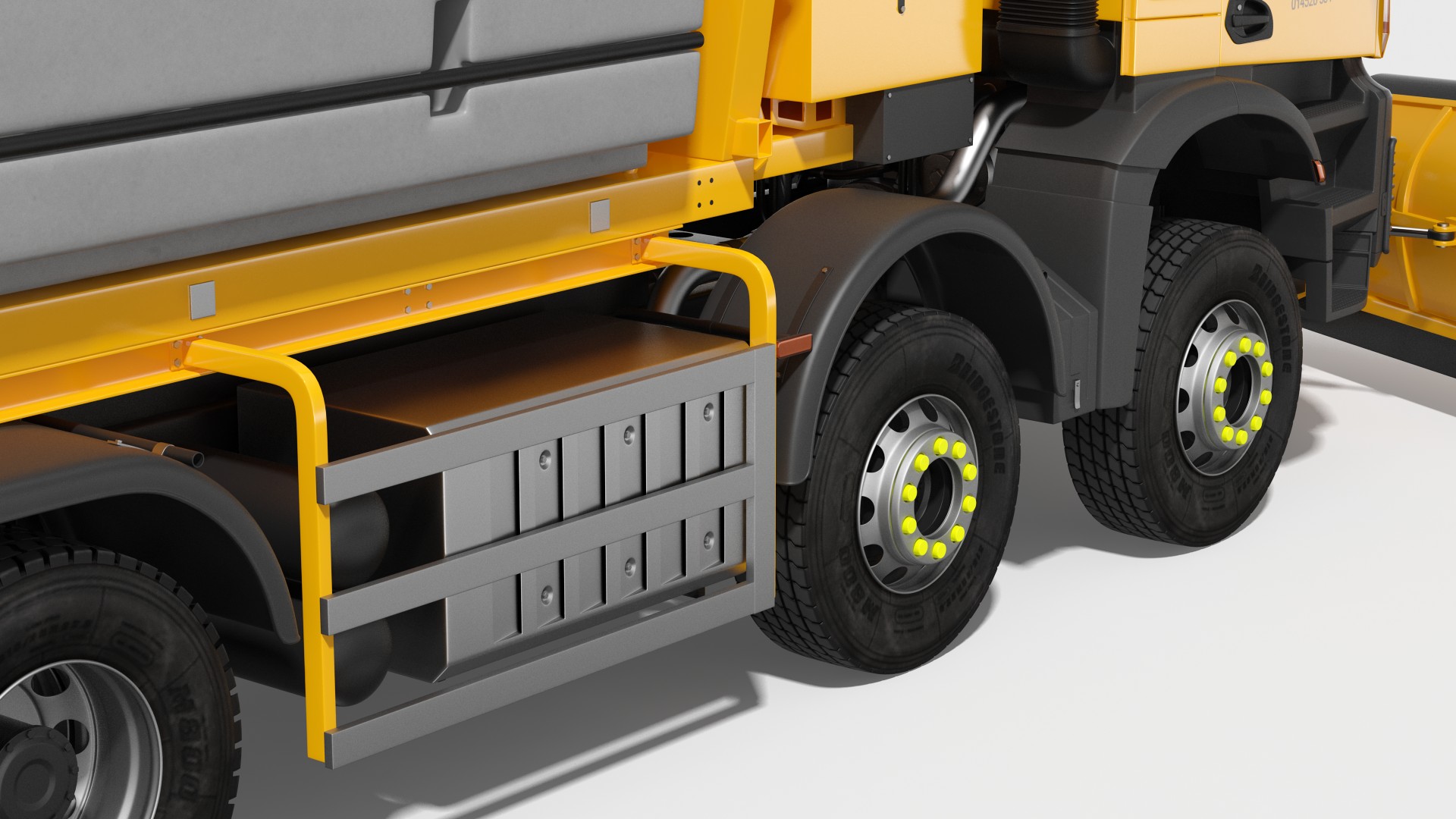 3D Mercedes 8x6 Arocs Gritter Truck Simple Interior model