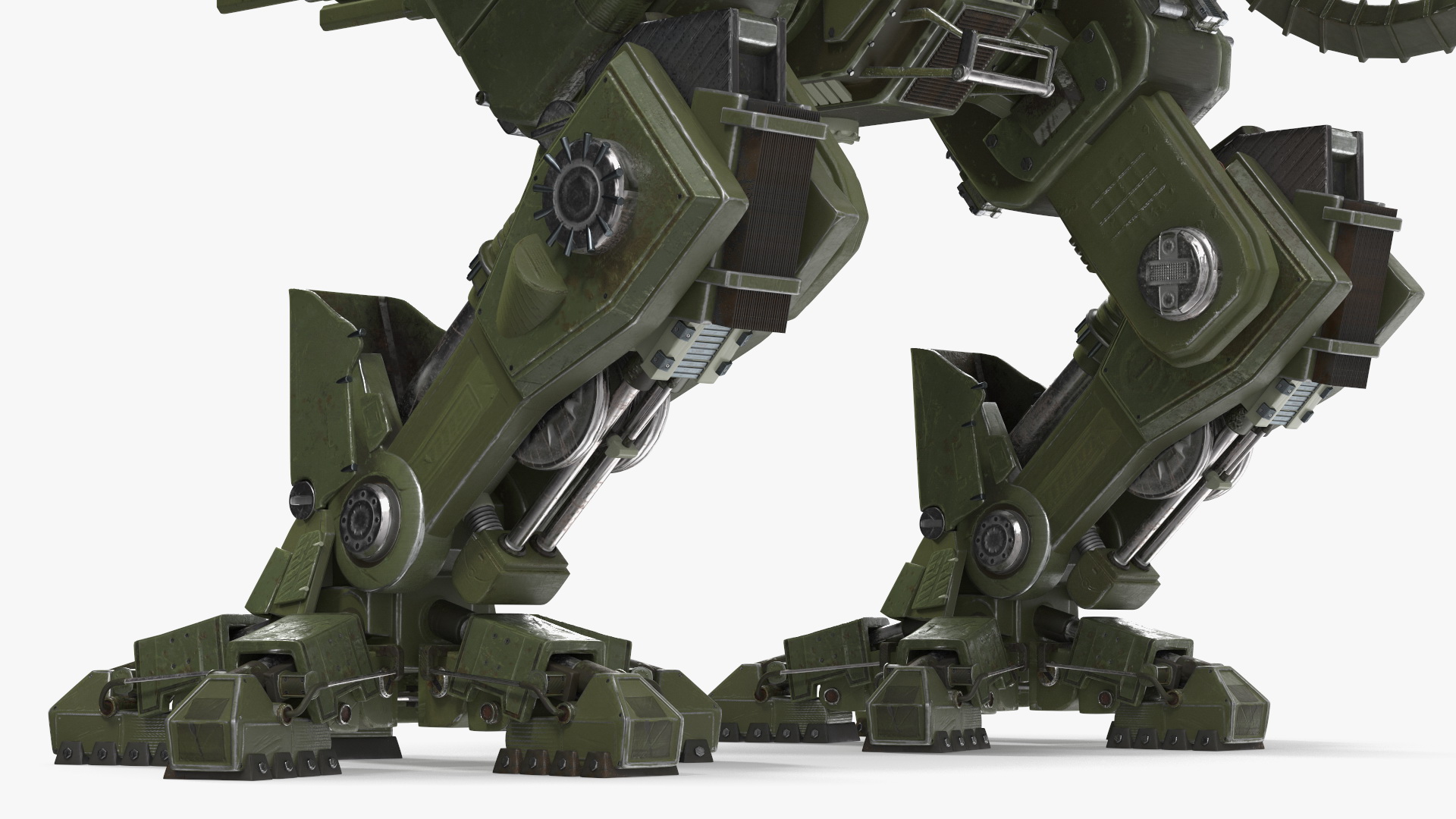 3D model Massive Walking Mech Green Old