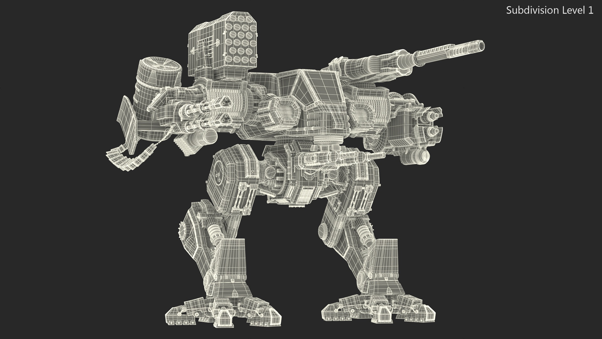 3D model Massive Walking Mech Green Old