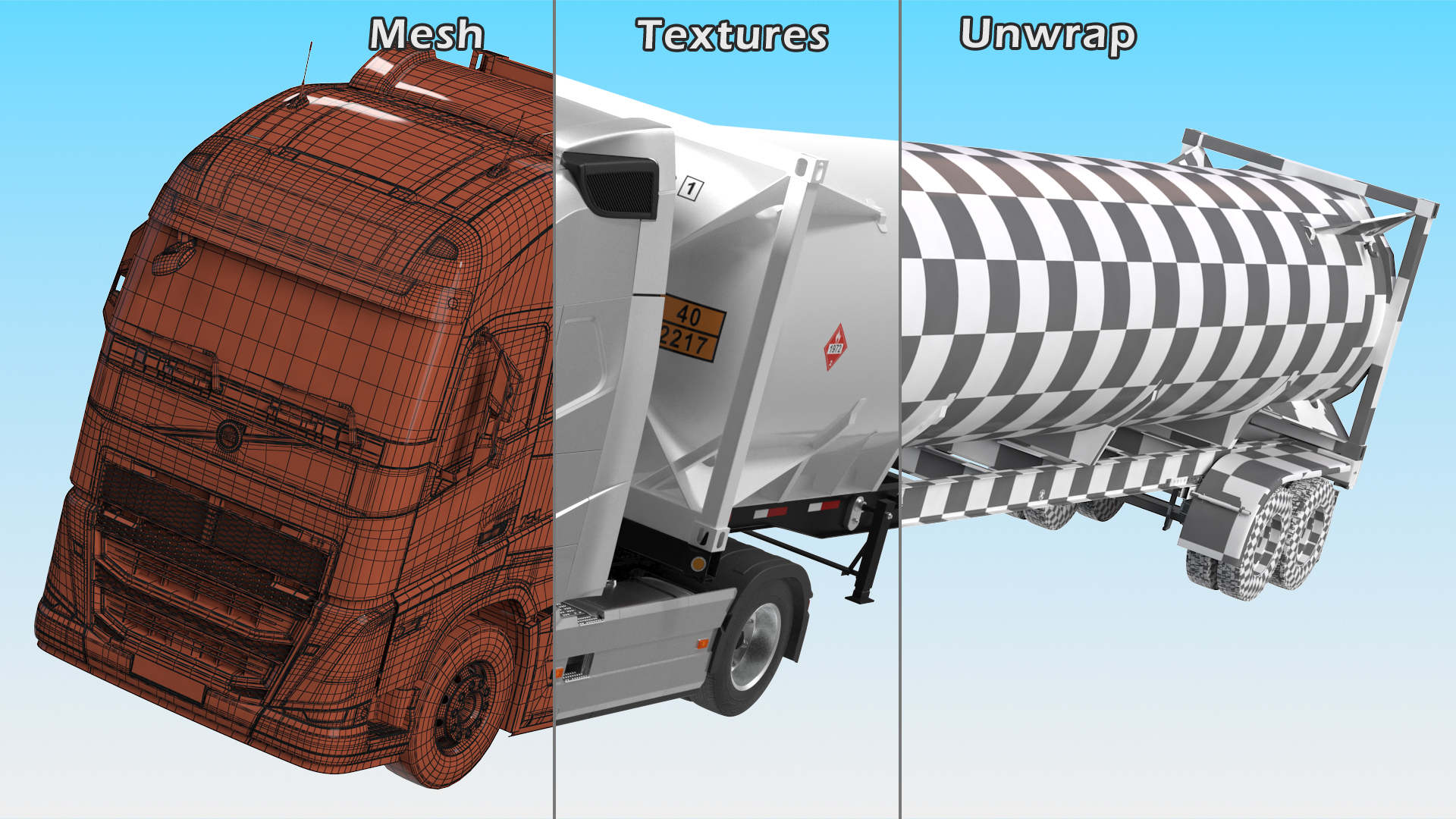 3D model Volvo FH16 750 Globetrotter Truck with Liquid Natural Gas Trailer