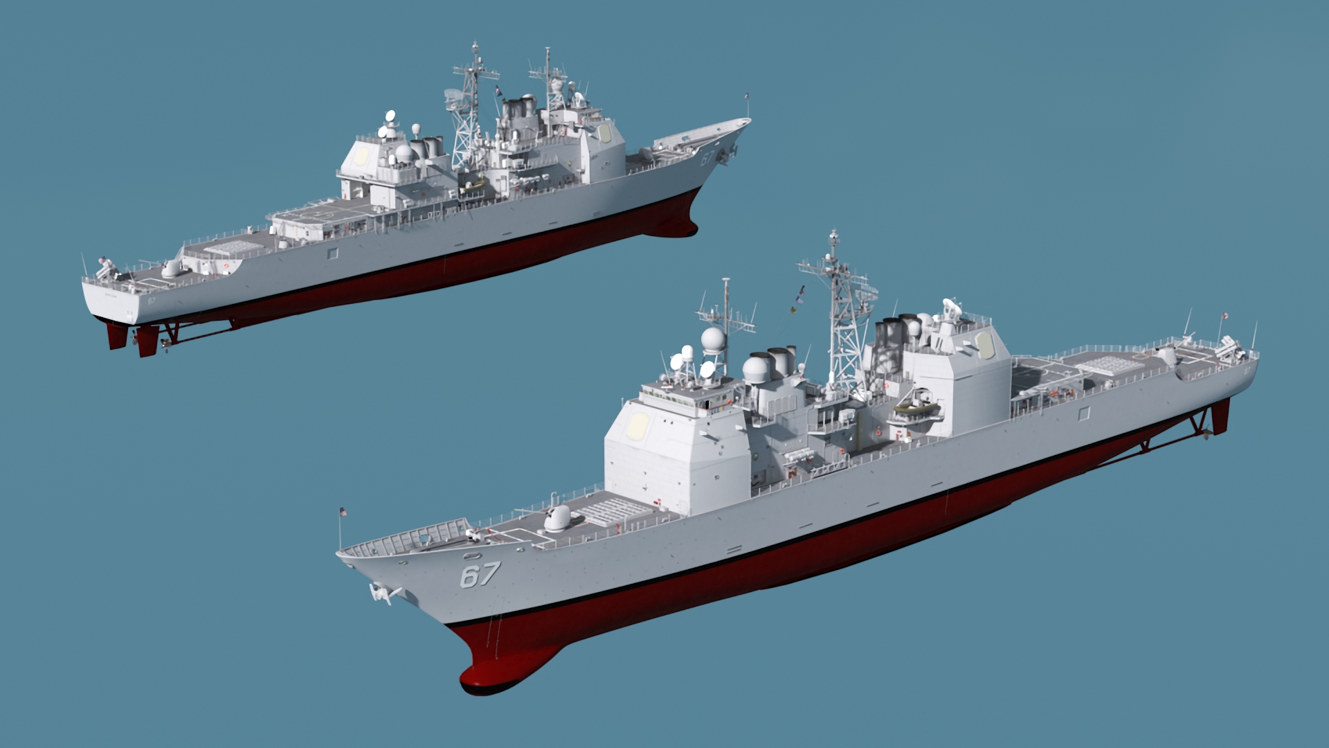 3D model Guided Missile Cruiser Shiloh CG-67