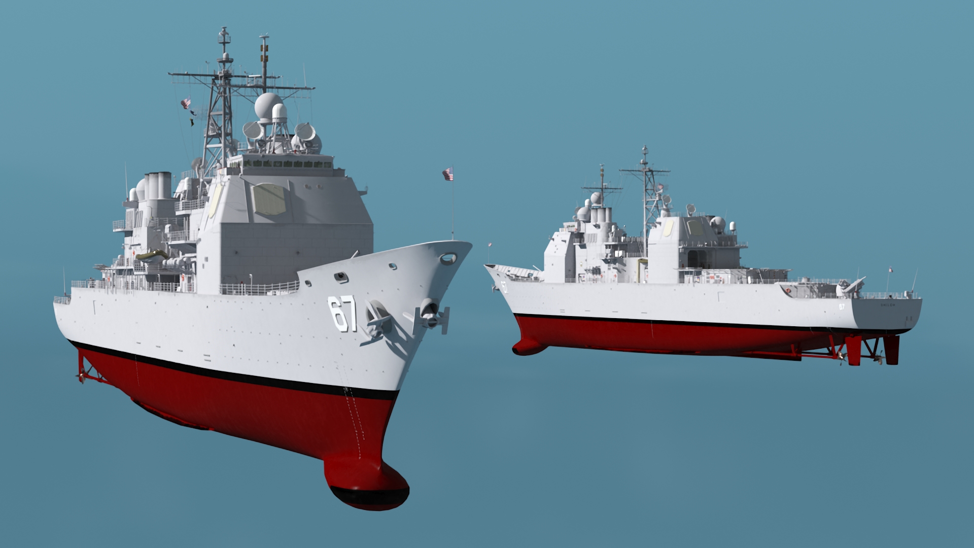 3D model Guided Missile Cruiser Shiloh CG-67