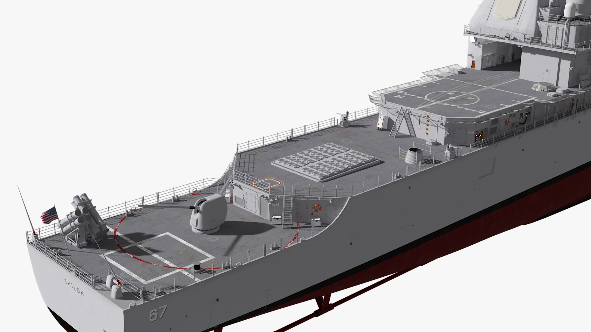 3D model Guided Missile Cruiser Shiloh CG-67