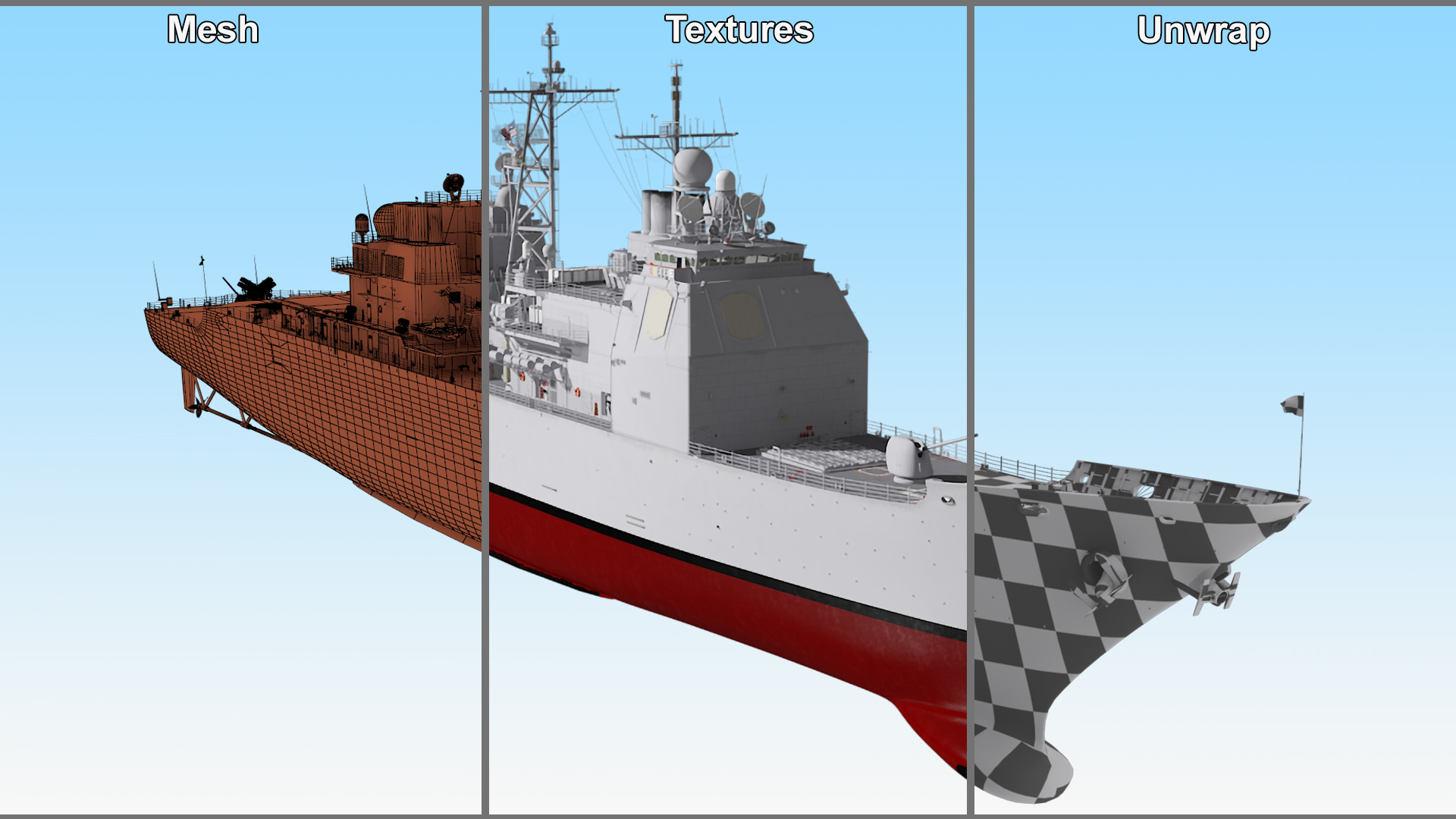 3D model Guided Missile Cruiser Shiloh CG-67