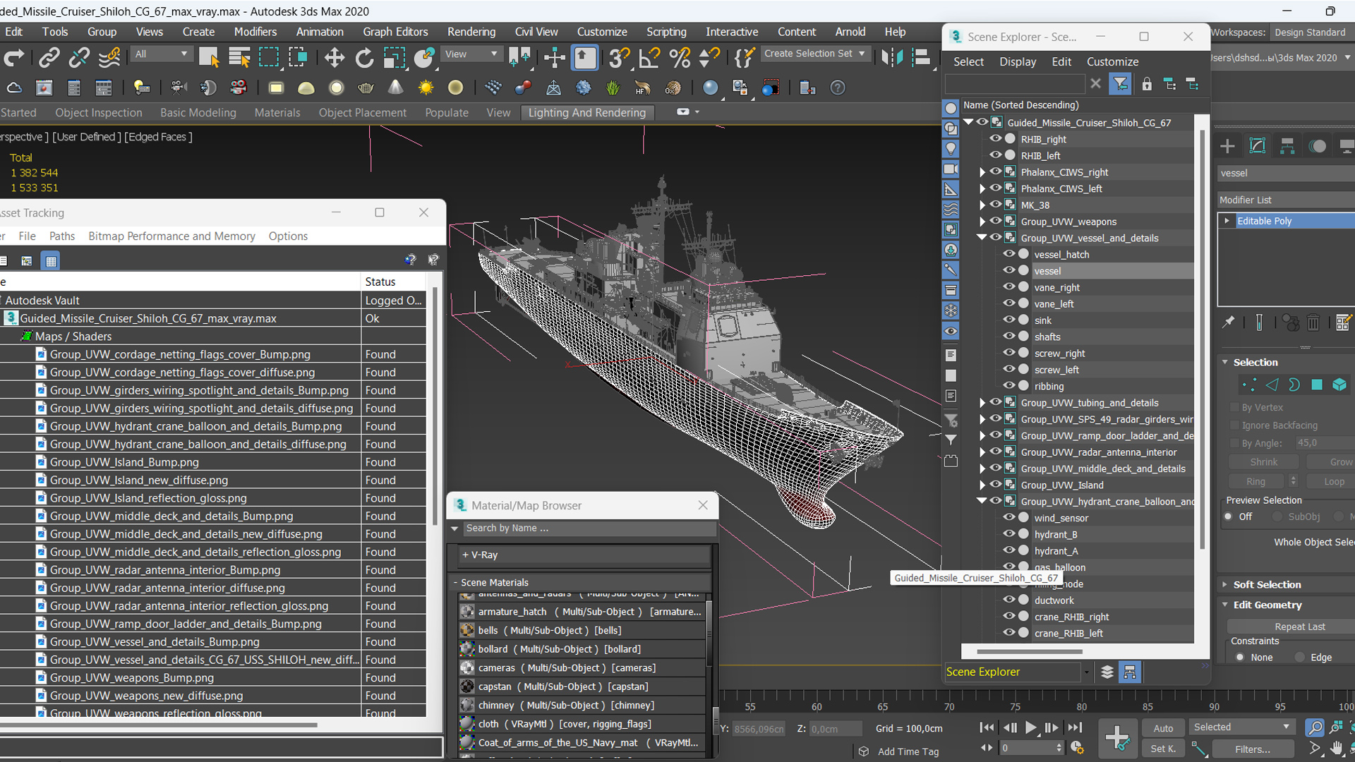 3D model Guided Missile Cruiser Shiloh CG-67