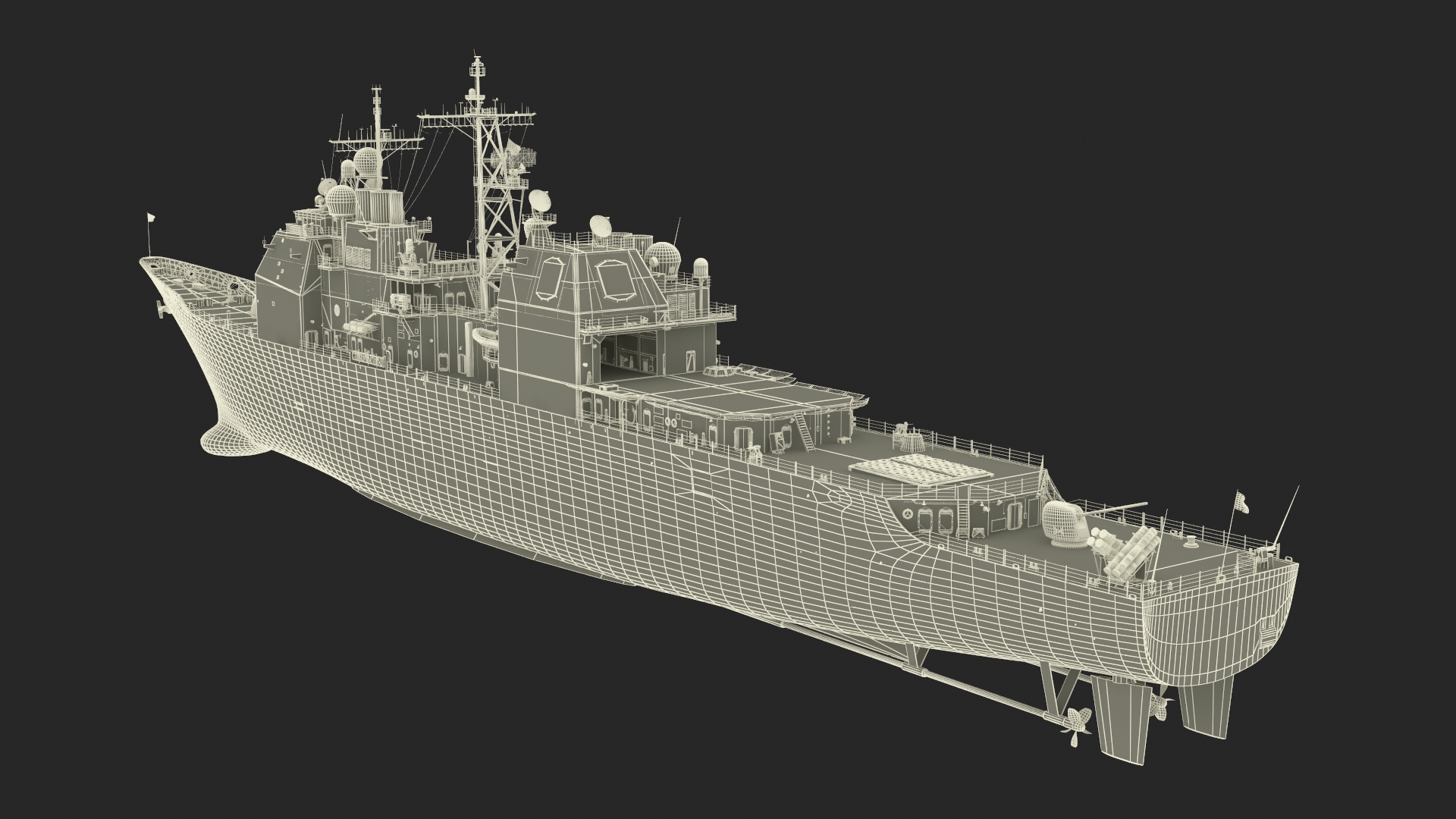 3D model Guided Missile Cruiser Shiloh CG-67