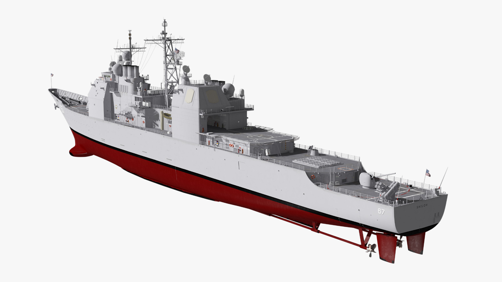 3D model Guided Missile Cruiser Shiloh CG-67