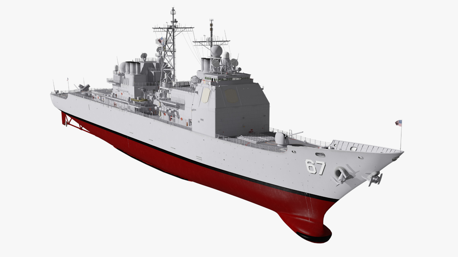 3D model Guided Missile Cruiser Shiloh CG-67