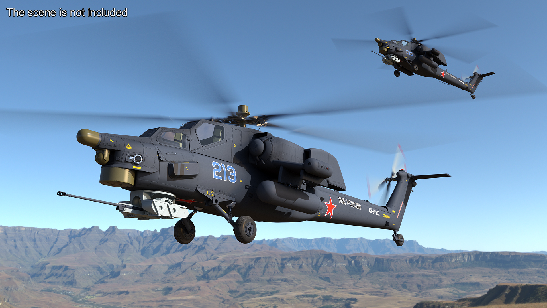 Mi-28 Havoc Russian Attack Helicopter Rigged 3D model