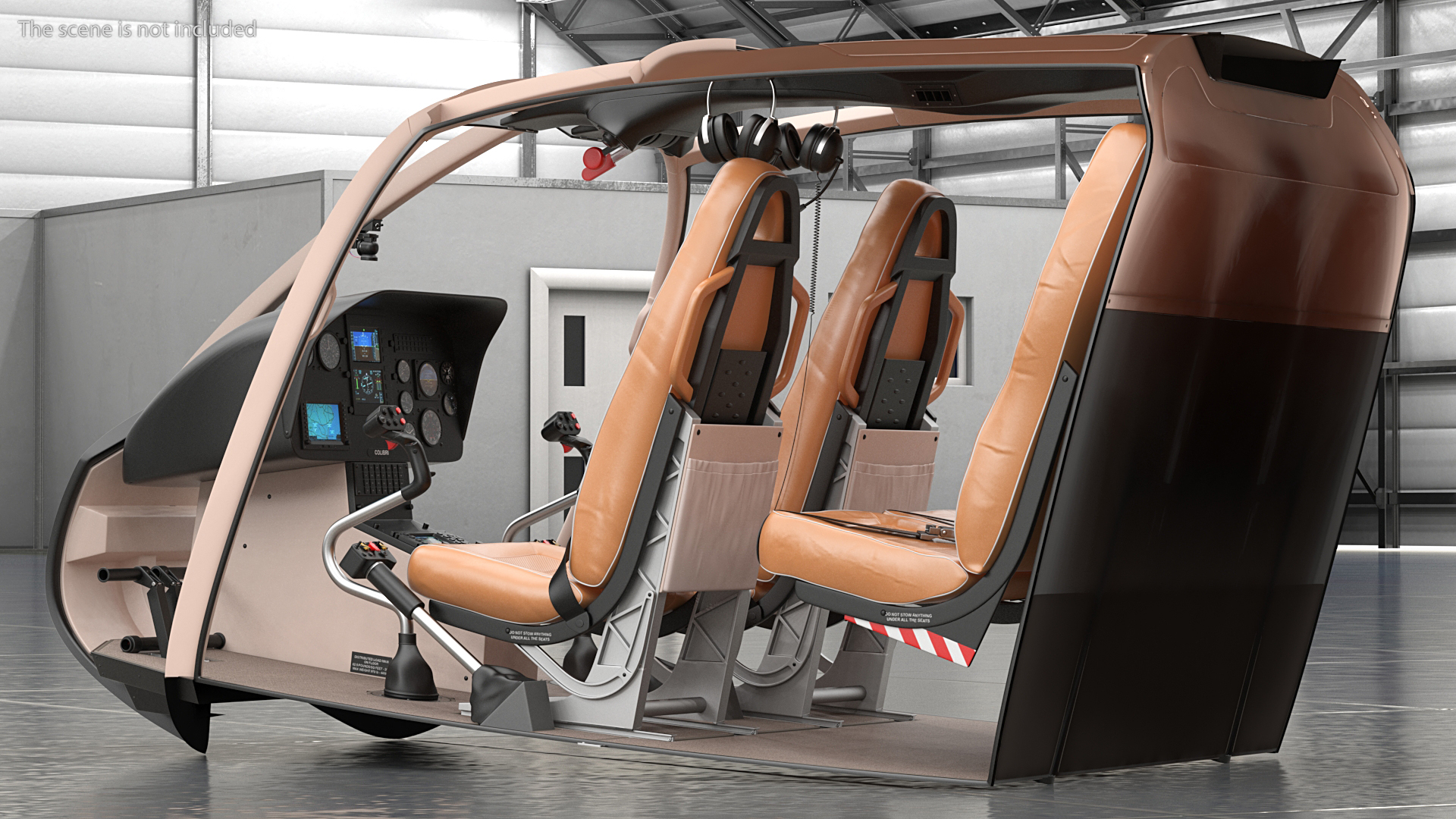 3D model Lightweight Helicopter Cockpit