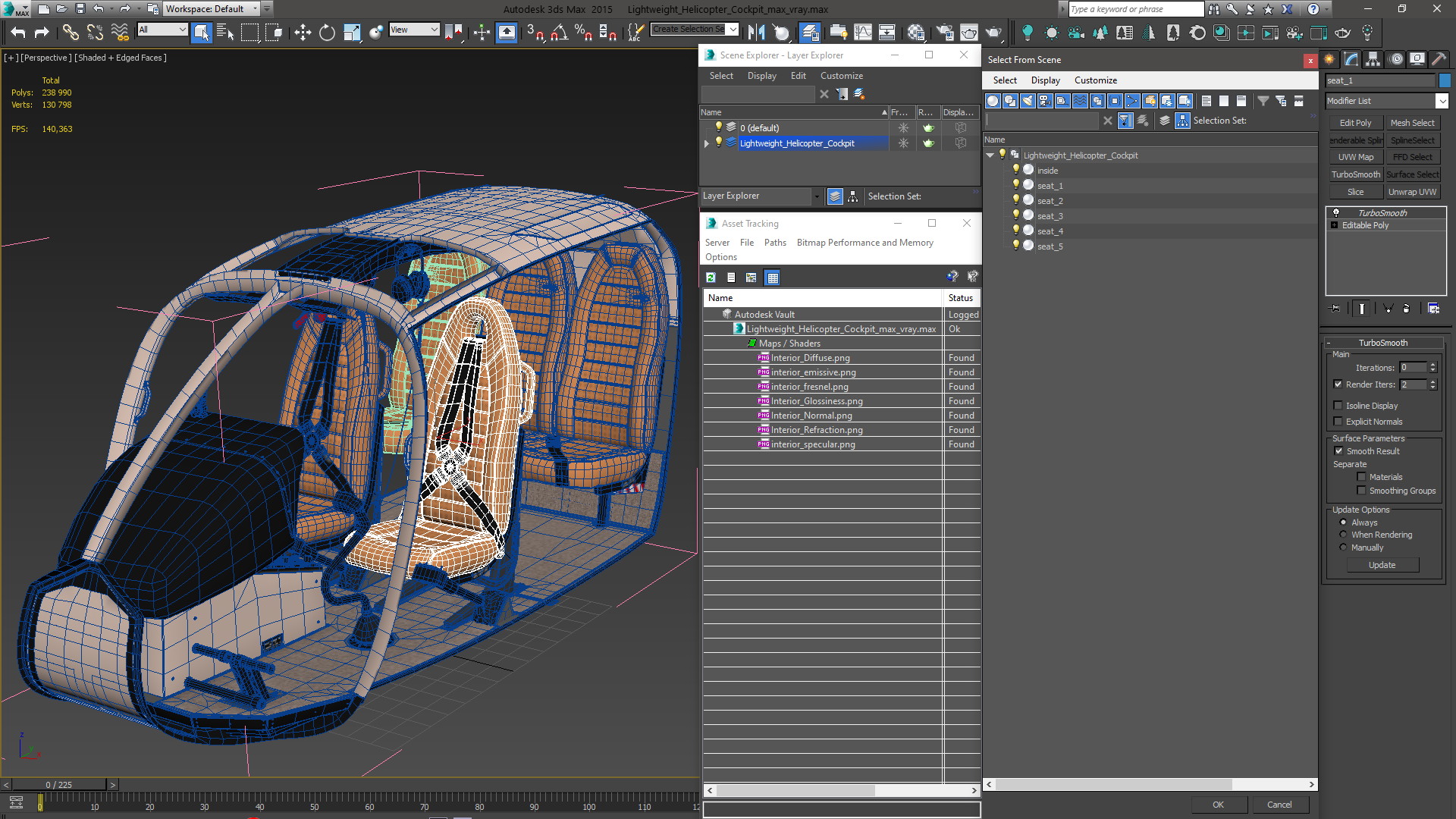 3D model Lightweight Helicopter Cockpit