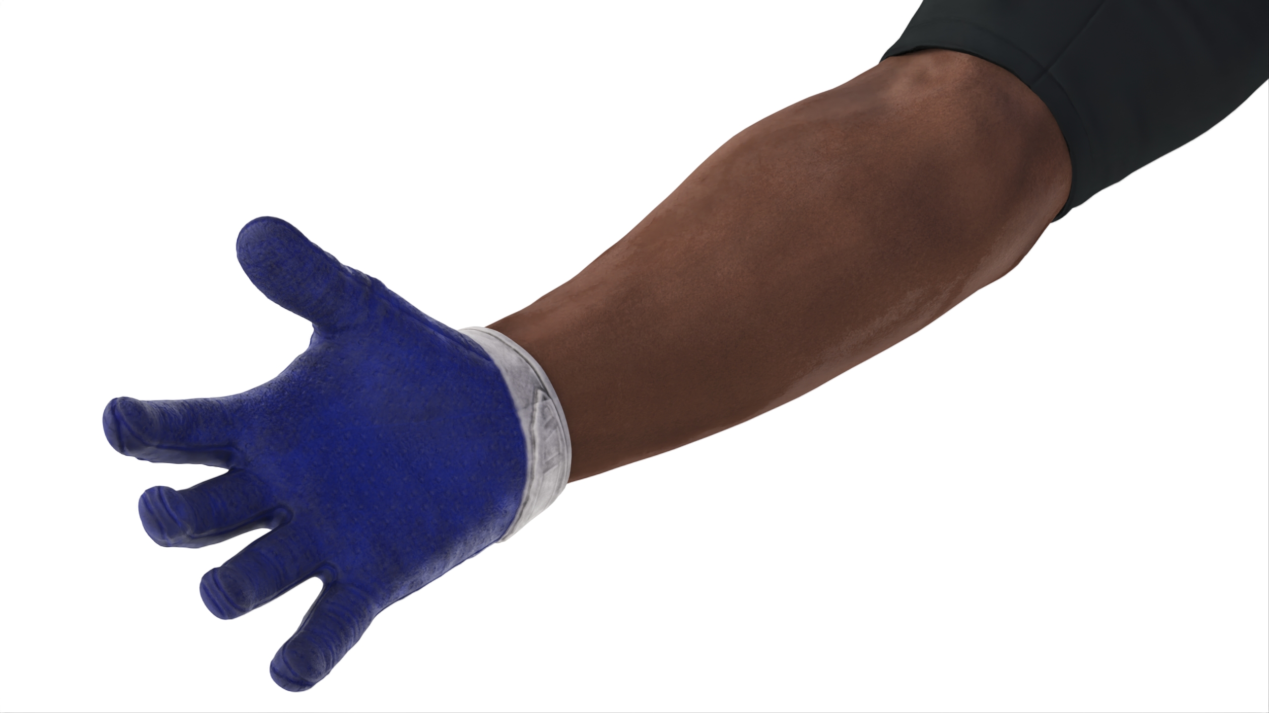 3D model Blue Uniform Black Man Football Player Rigged