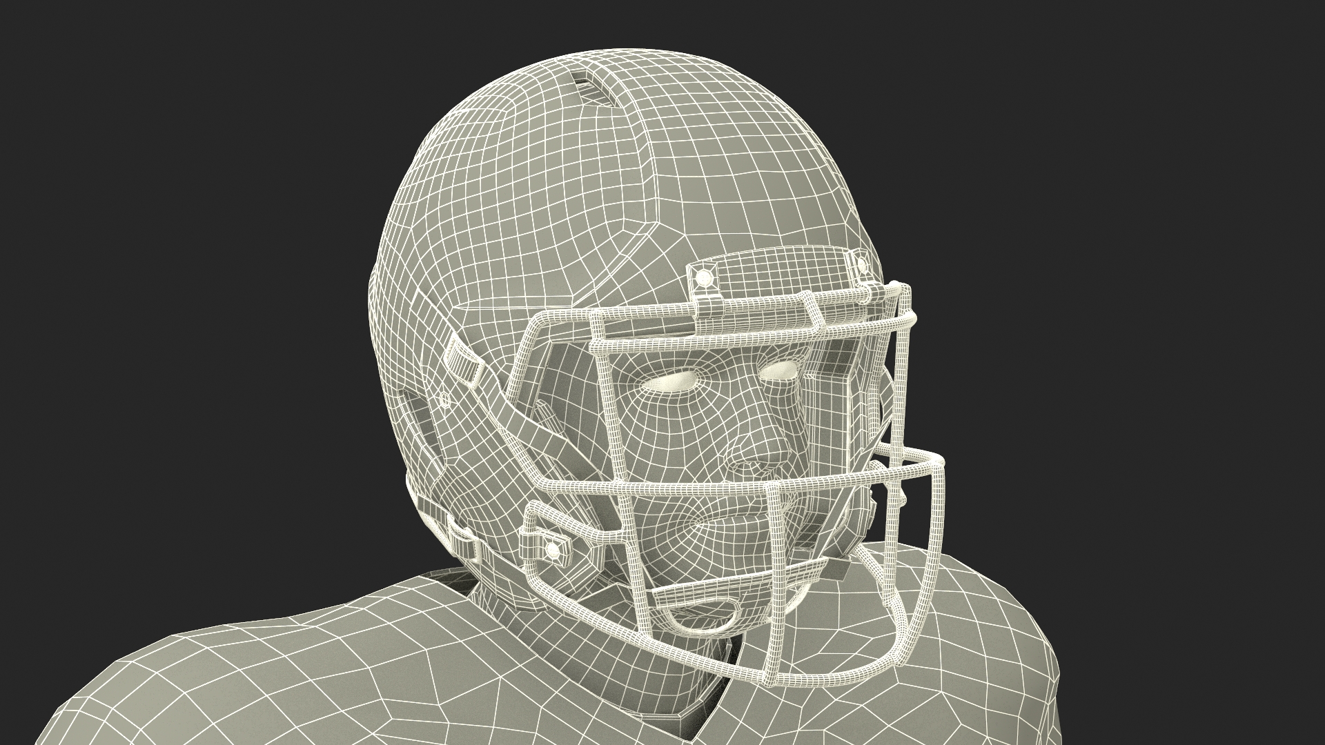 3D model Blue Uniform Black Man Football Player Rigged