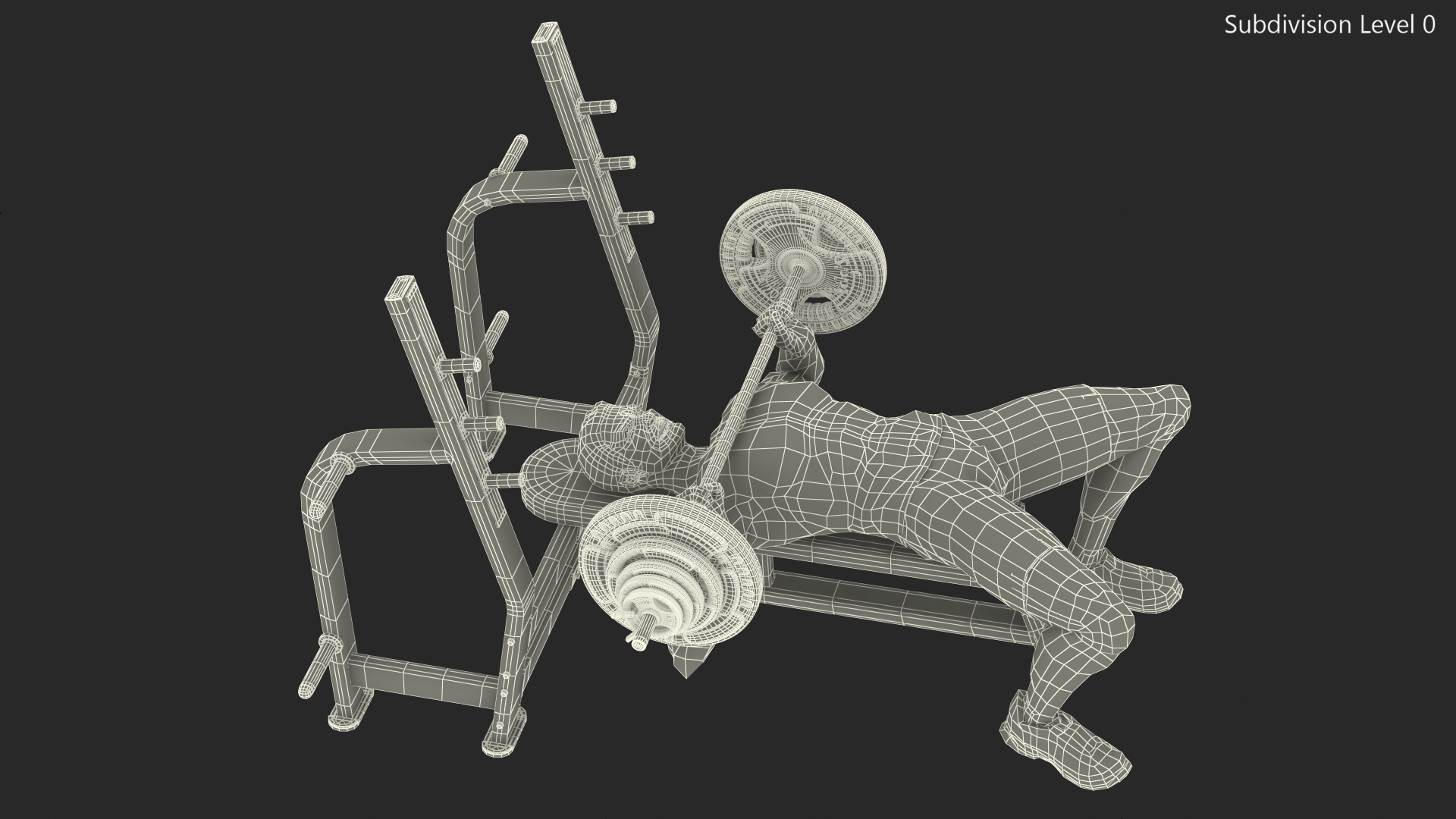 Athlete Bench Press Pose 3D model