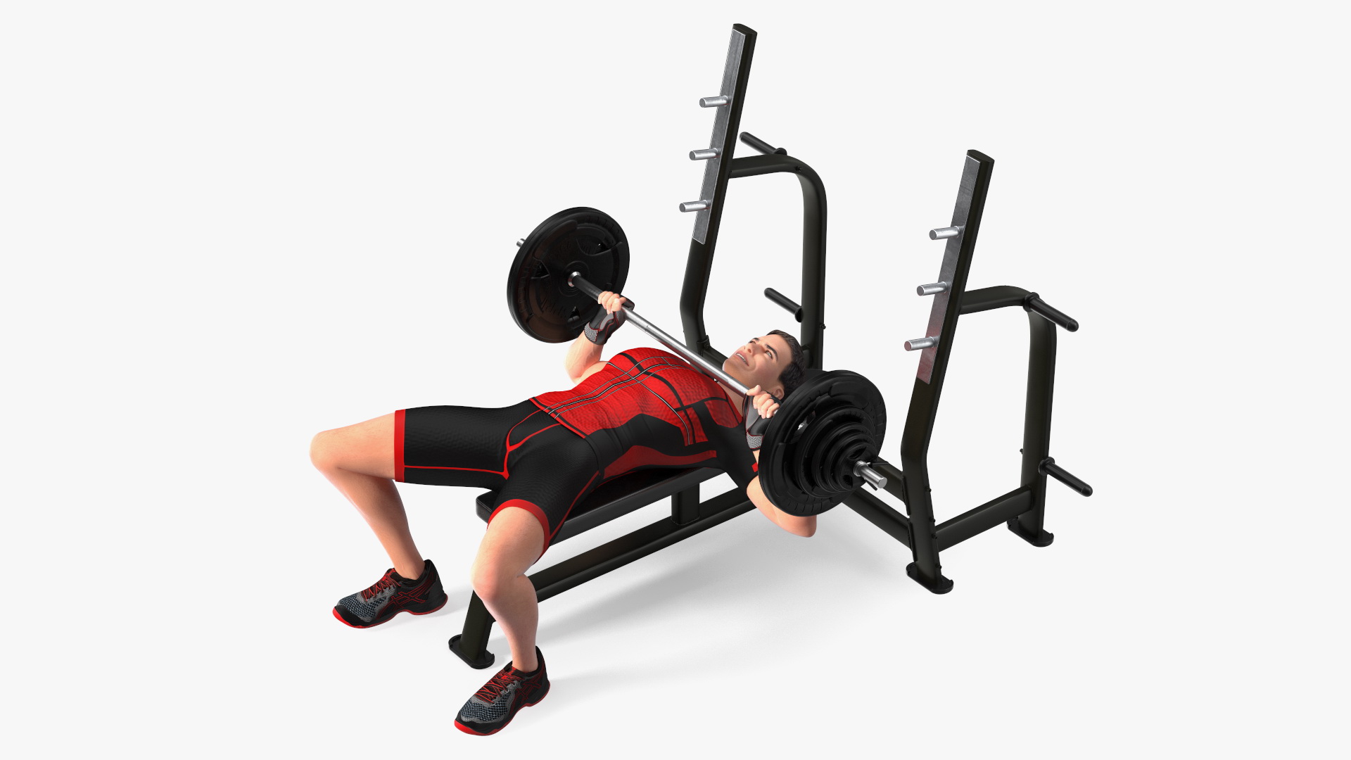 Athlete Bench Press Pose 3D model