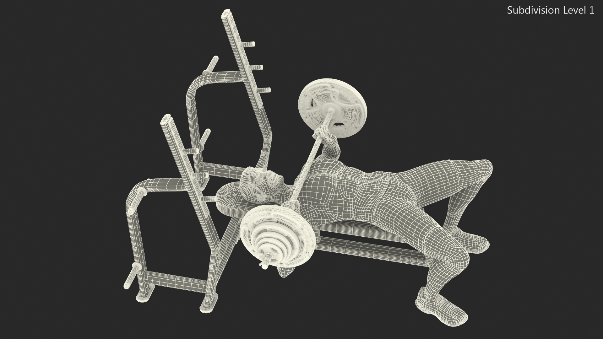 Athlete Bench Press Pose 3D model