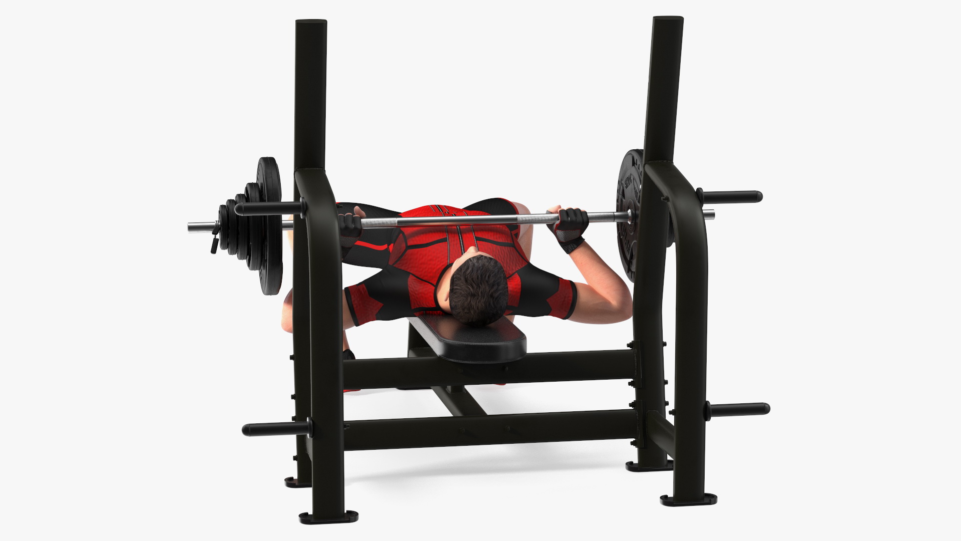 Athlete Bench Press Pose 3D model