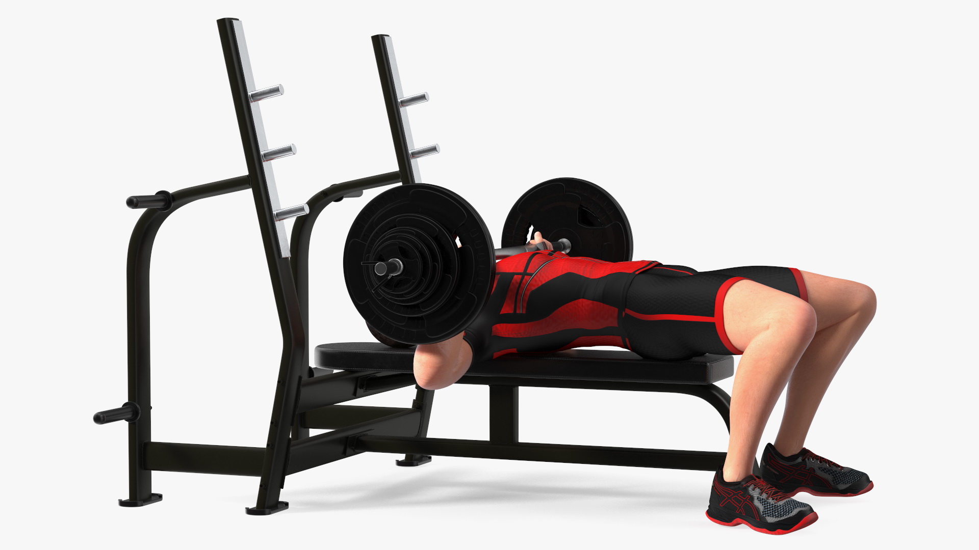 Athlete Bench Press Pose 3D model