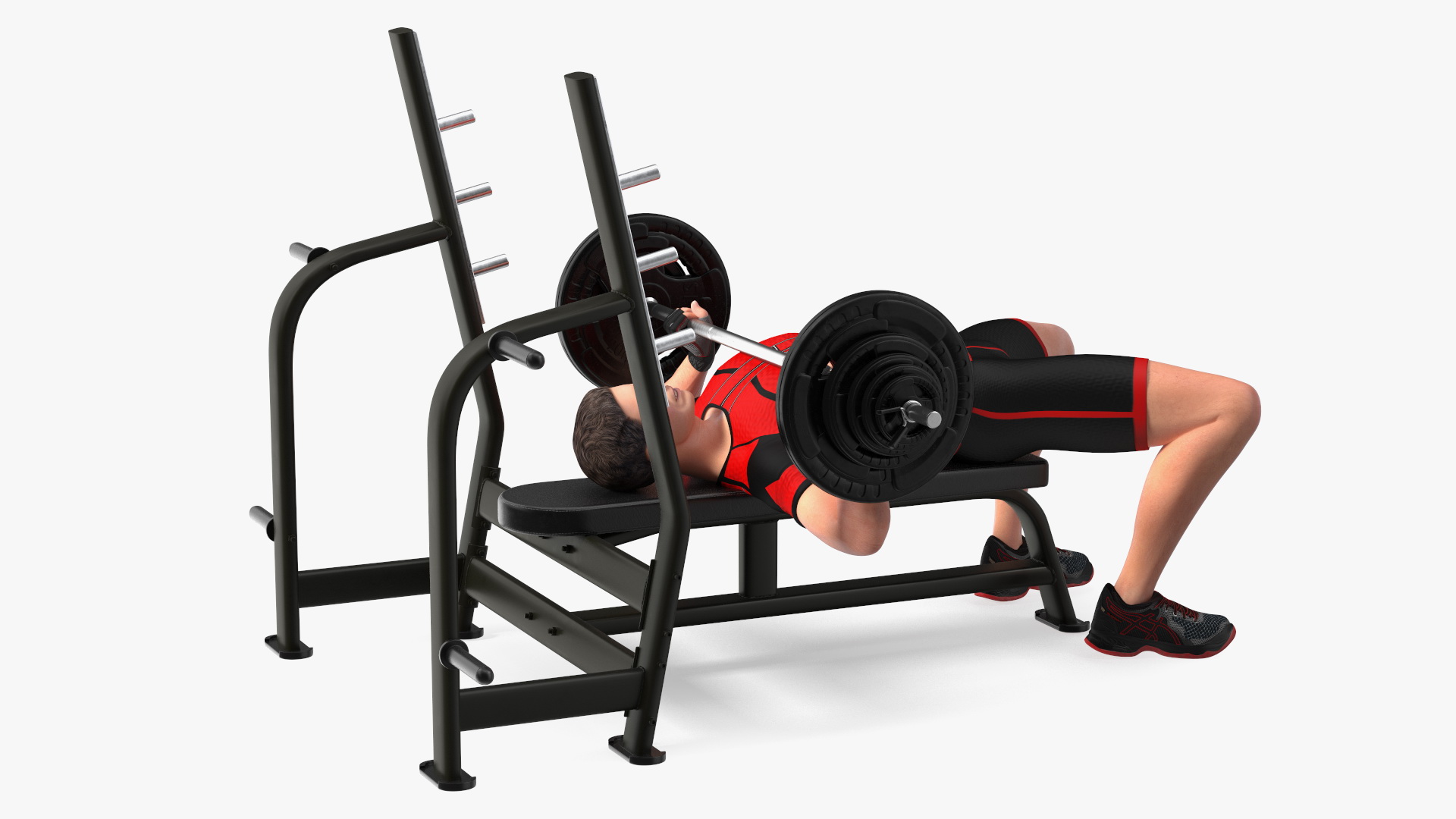 Athlete Bench Press Pose 3D model