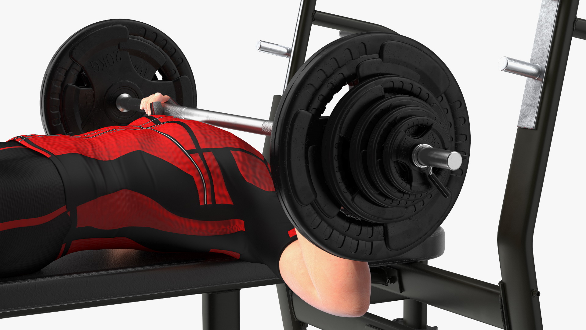 Athlete Bench Press Pose 3D model