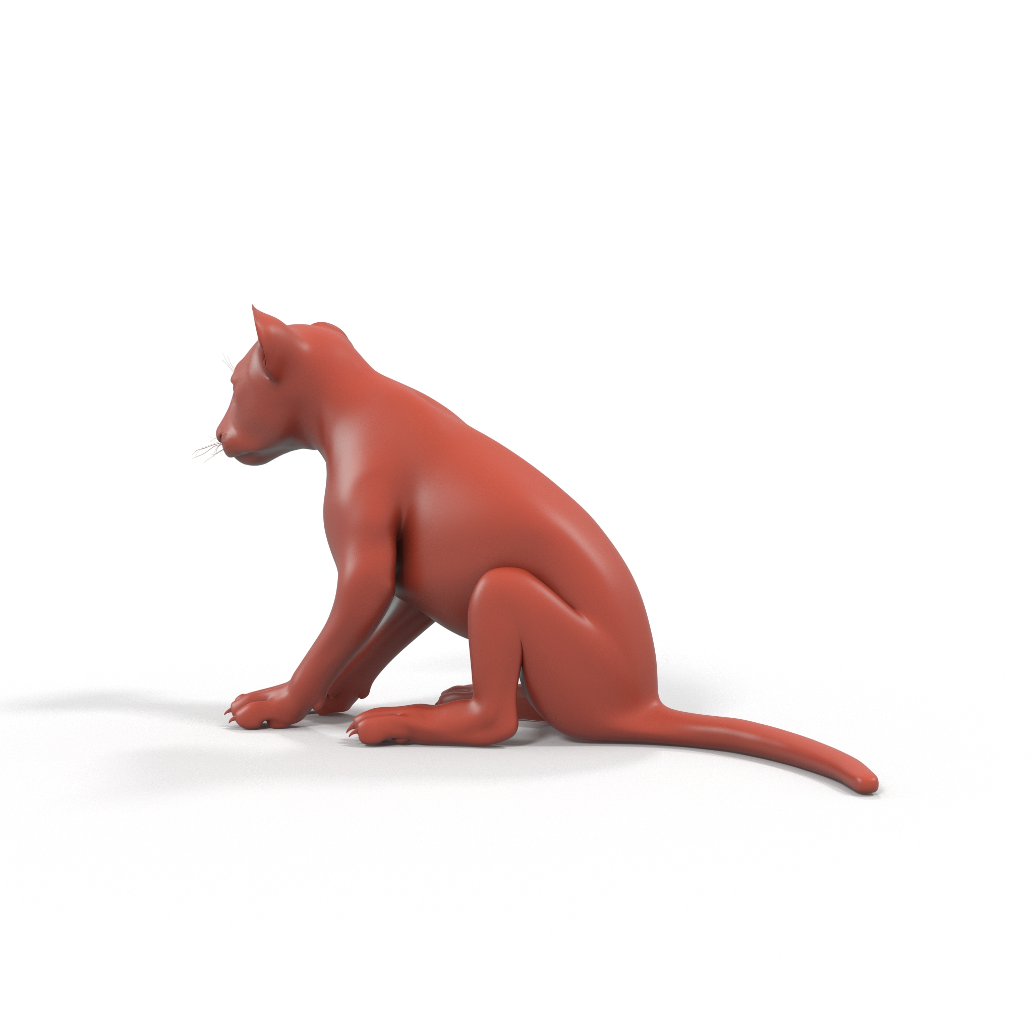 Lion Cub Sitting for 3D Print 3D model