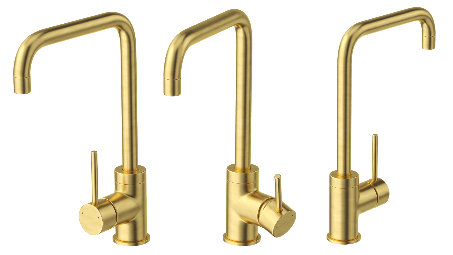 Angular Single Lever Sink Mixer Brass 3D