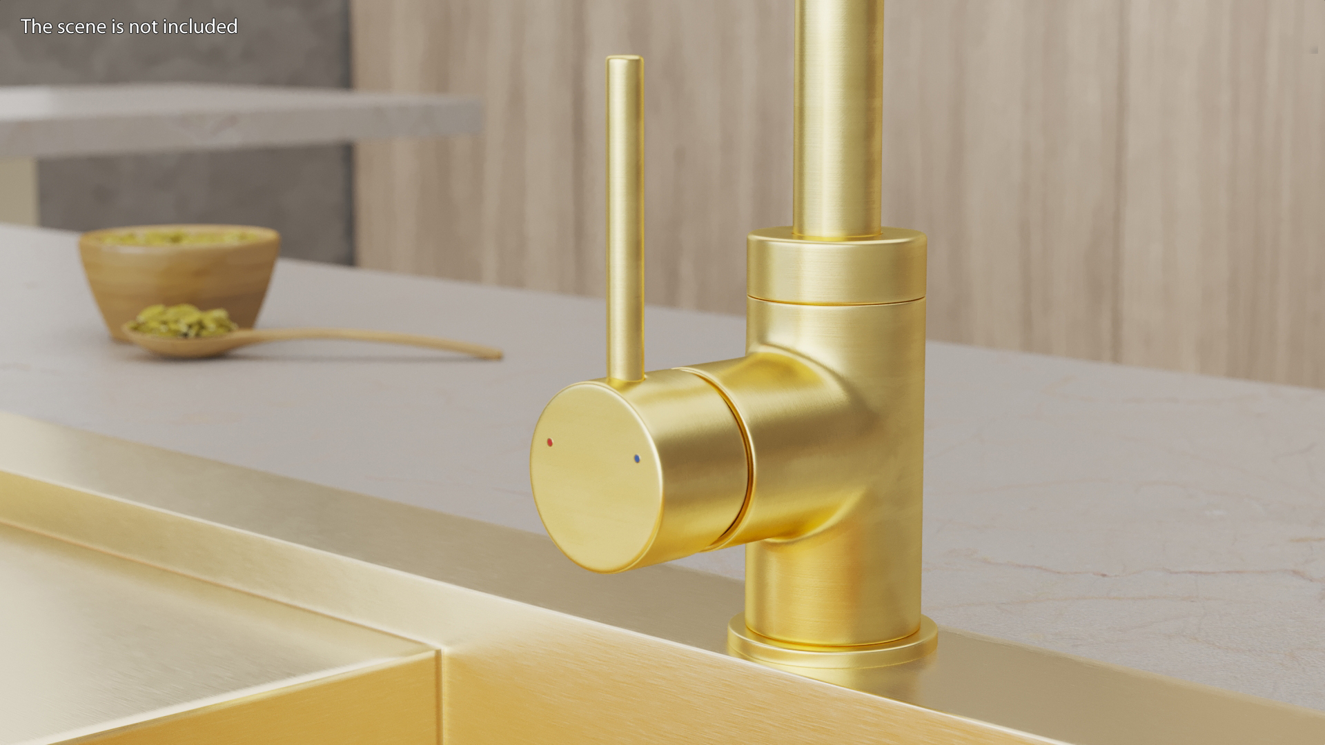 Angular Single Lever Sink Mixer Brass 3D