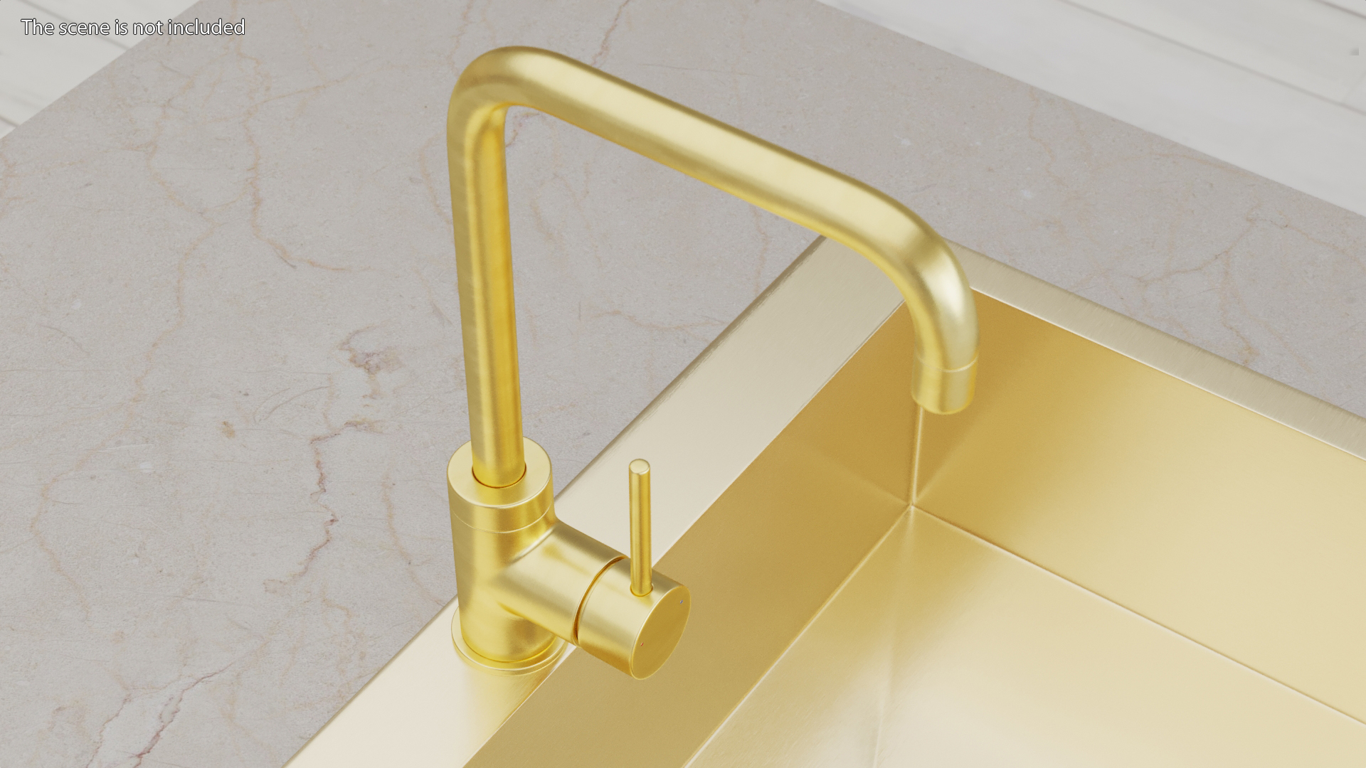 Angular Single Lever Sink Mixer Brass 3D