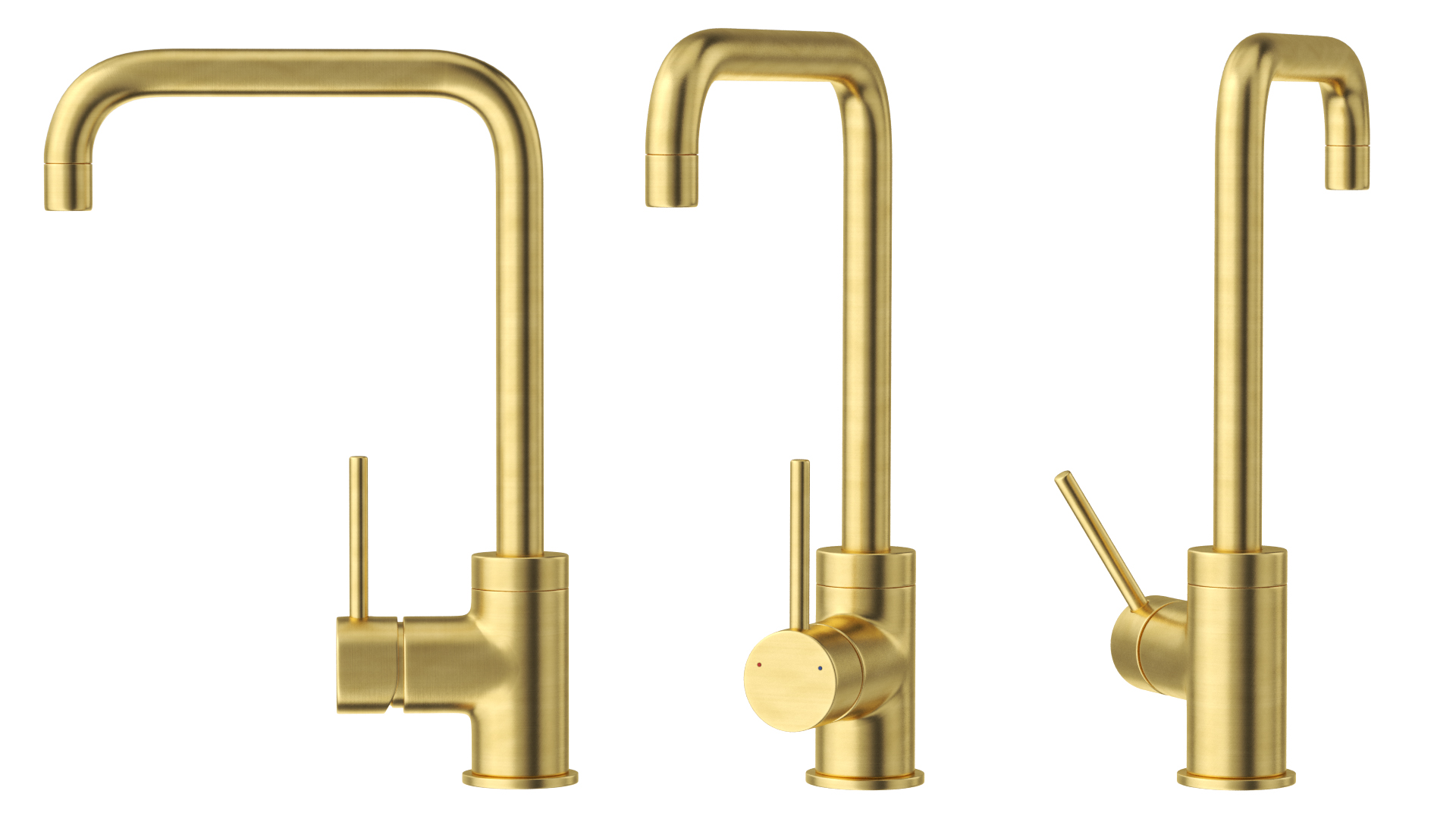 Angular Single Lever Sink Mixer Brass 3D