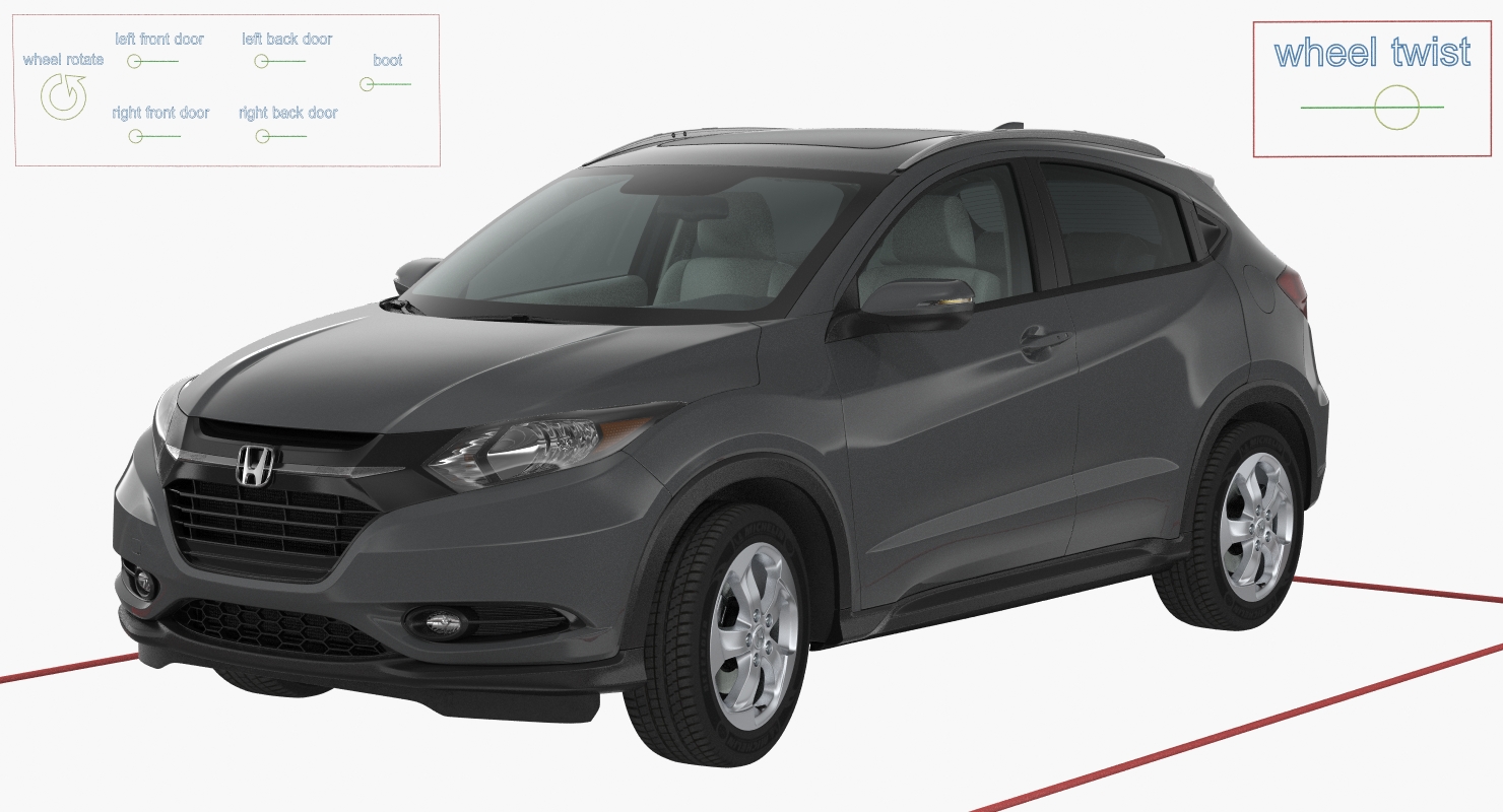 Crossover Honda HR V Rigged 3D