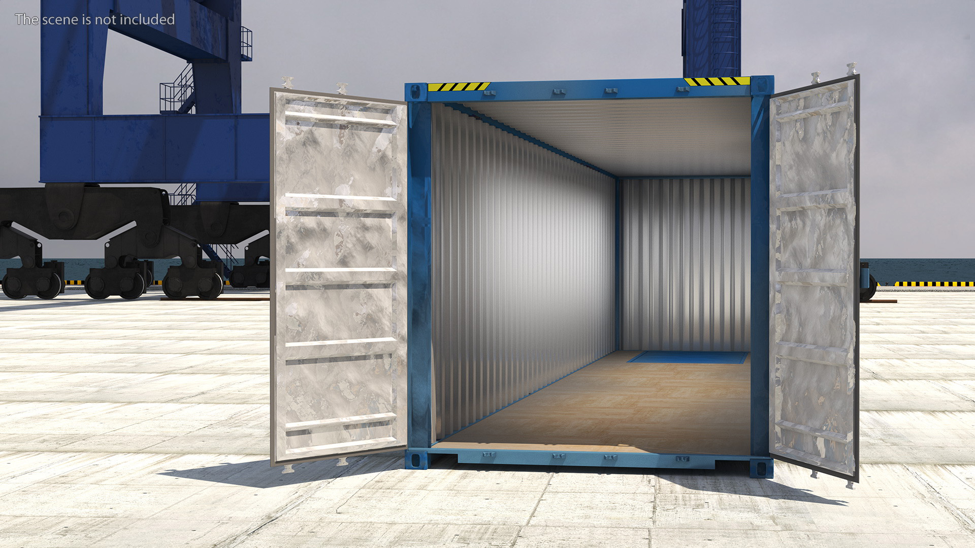 3D High Cube Shipping Container 40ft Blue model