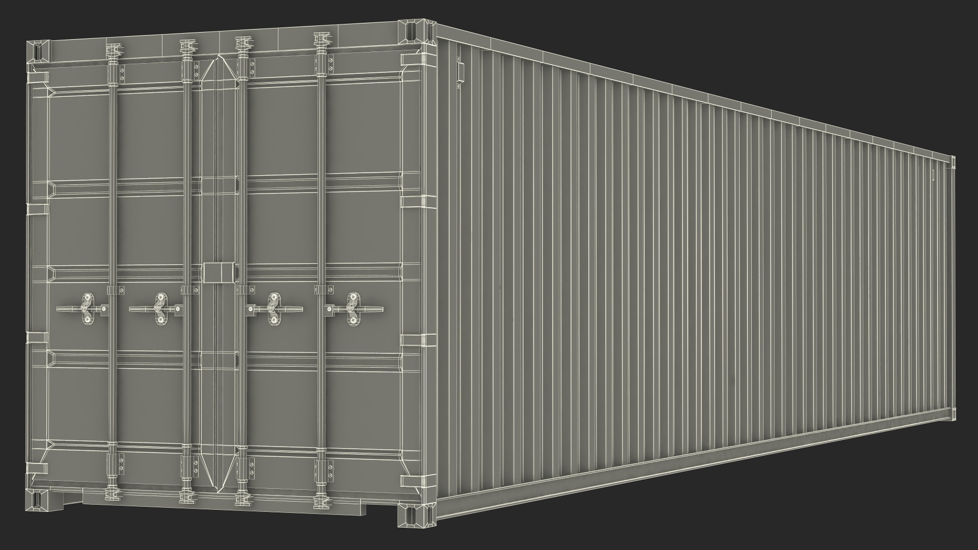 3D High Cube Shipping Container 40ft Blue model