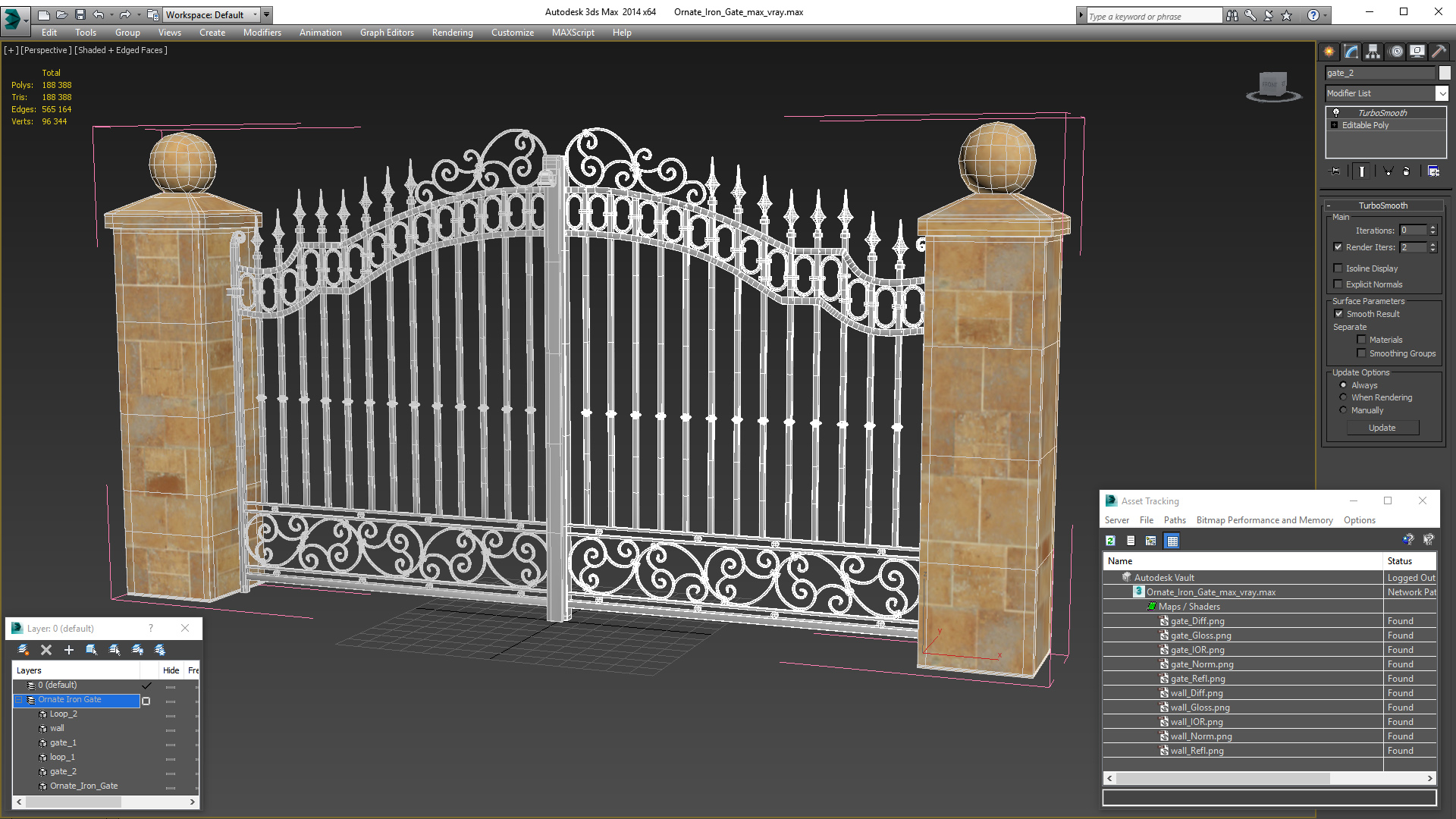 3D Ornate Iron Gate