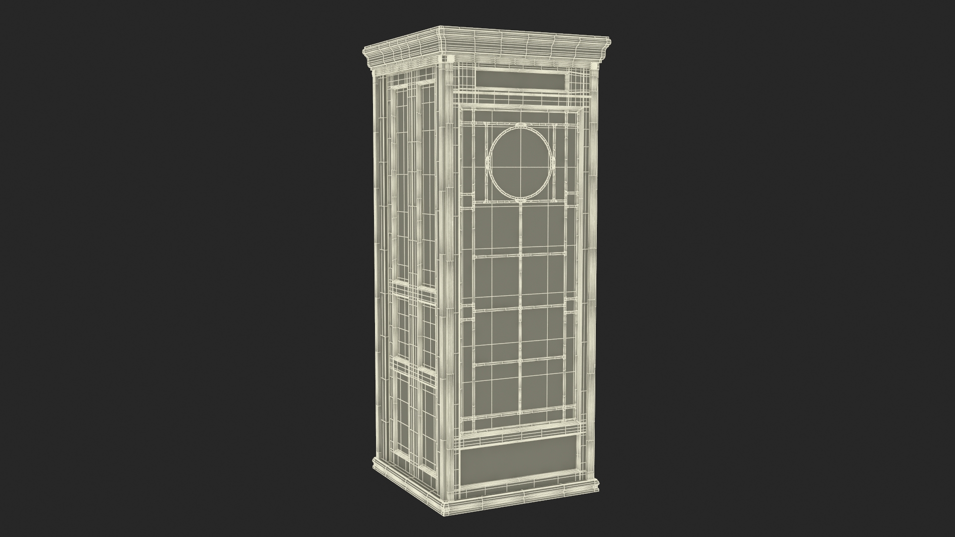 3D Wooden Phone Booth with Mounted Telephone