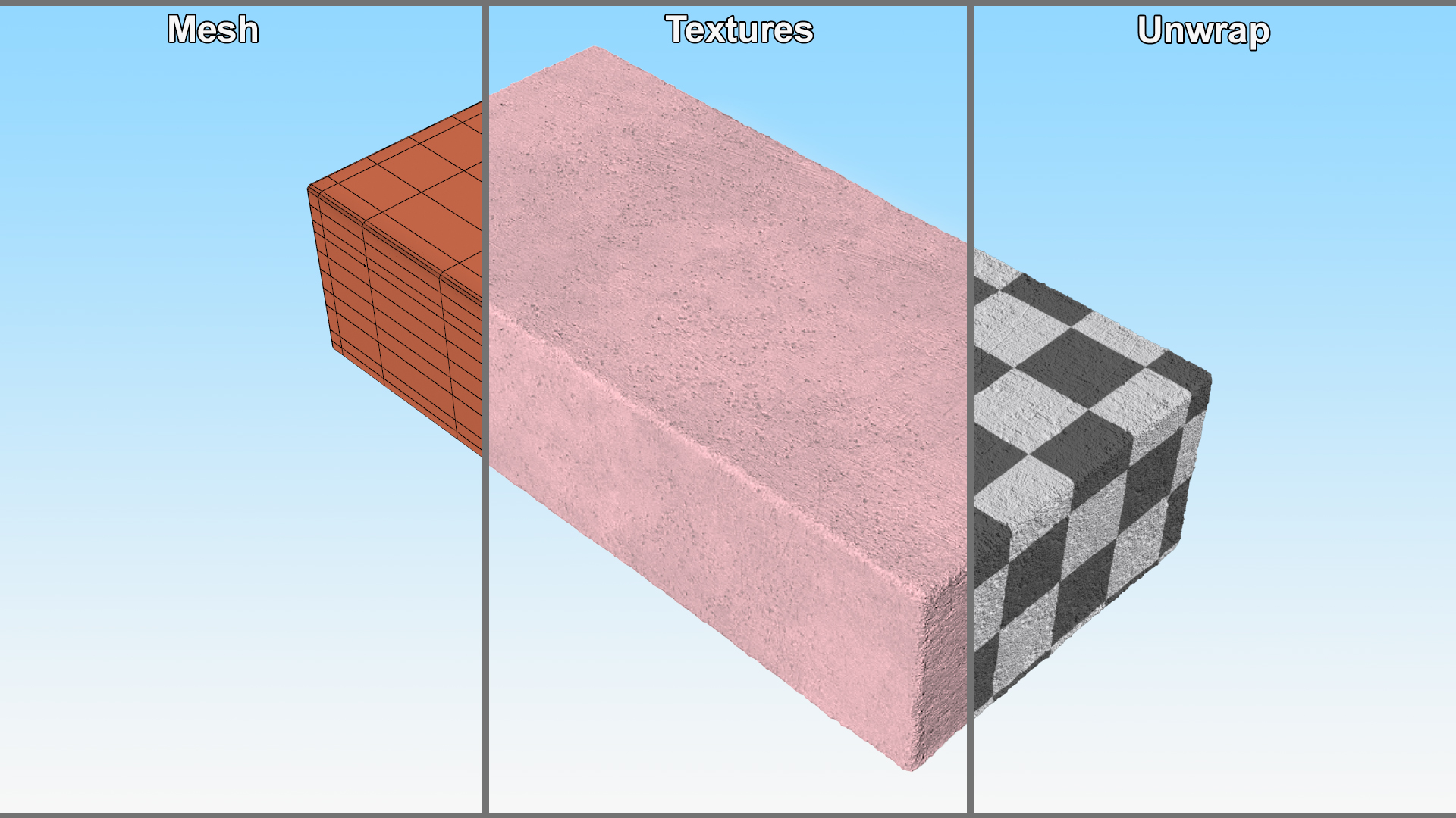 3D model Solid Sand Lime Block Red