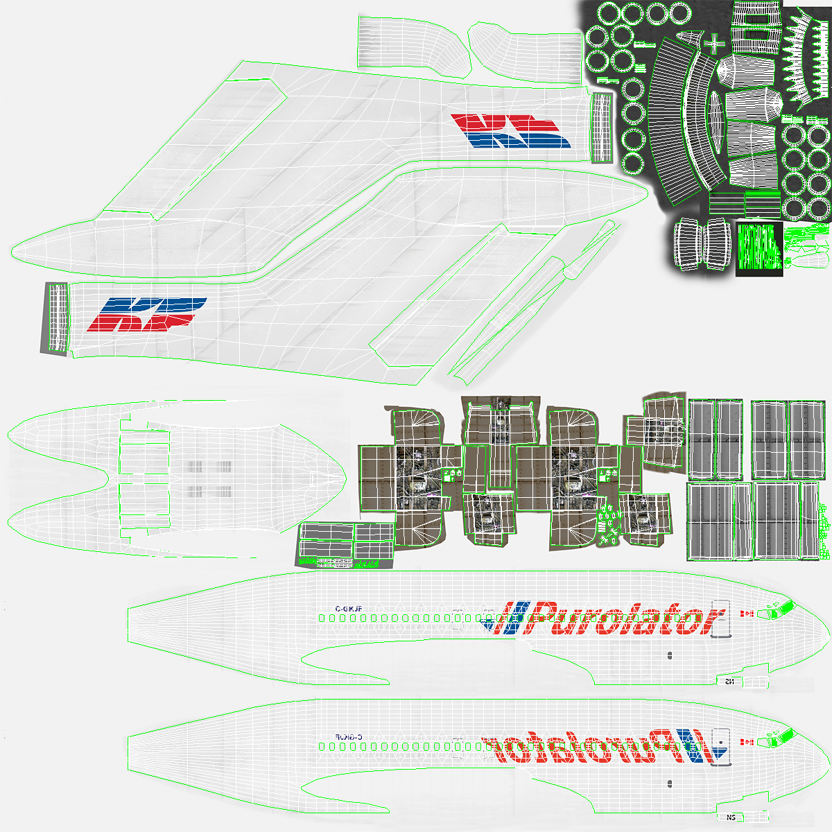 Boeing 727-100 Purolator 3D model