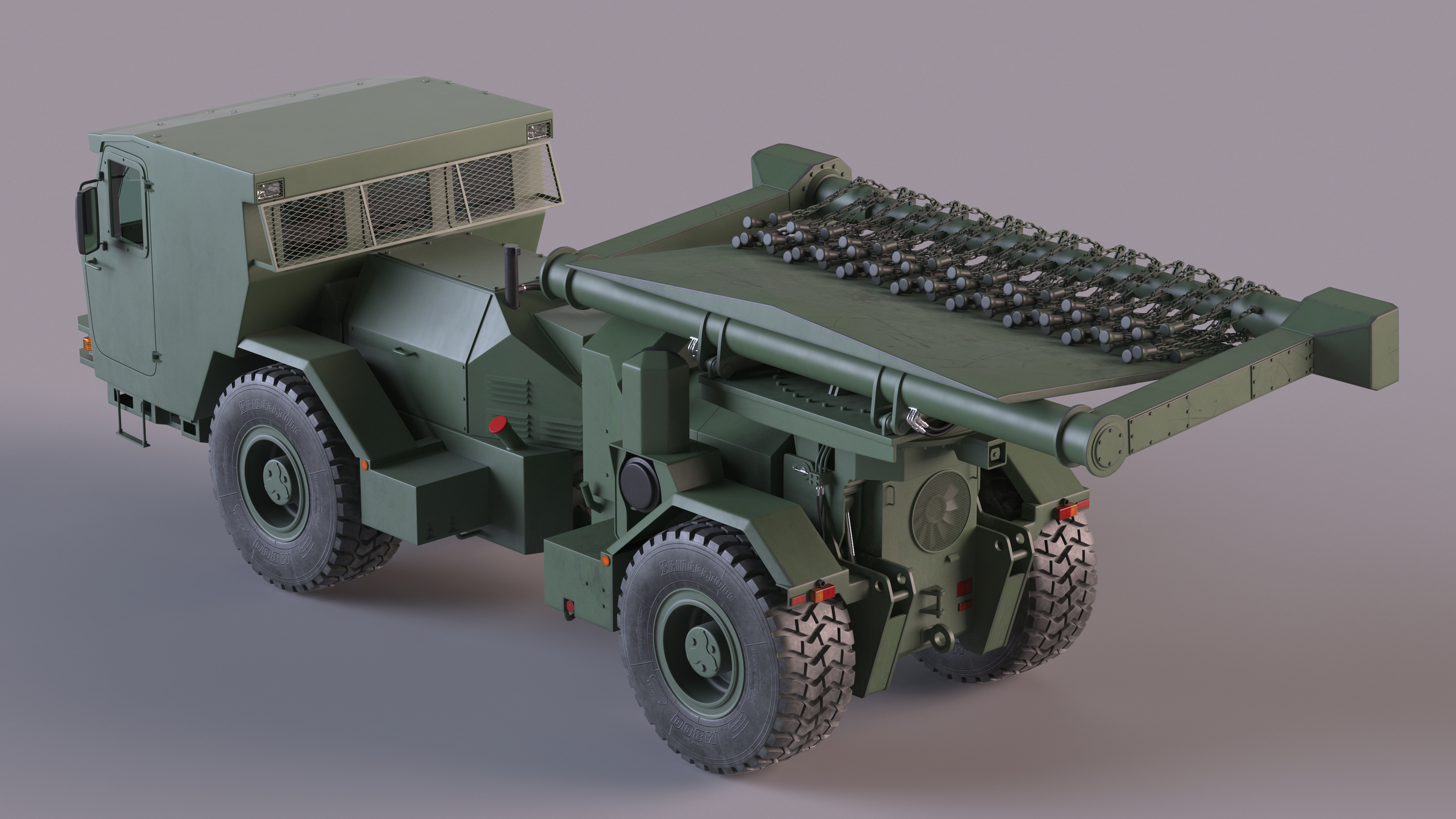 3D Used Khaki Mine Sweeper Vehicle Hydrema 910 model