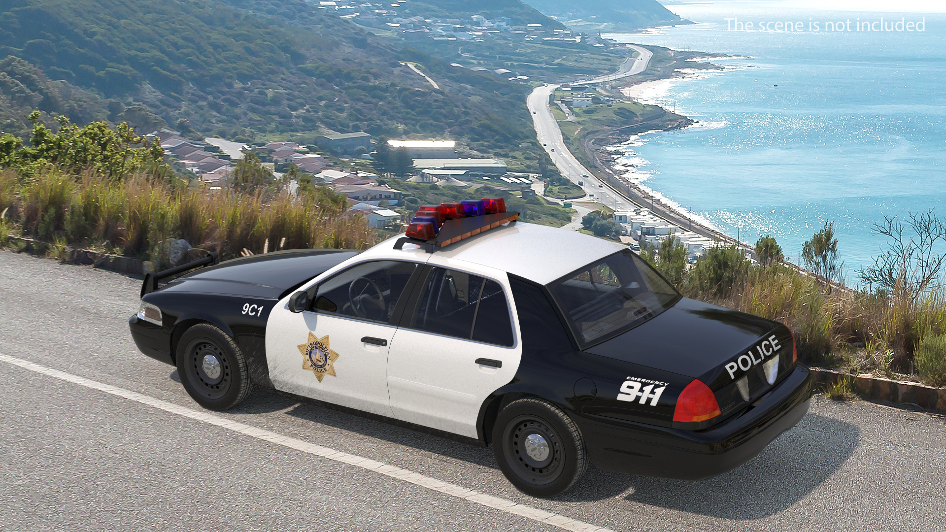 3D model Las Vegas Police Car Generic Rigged